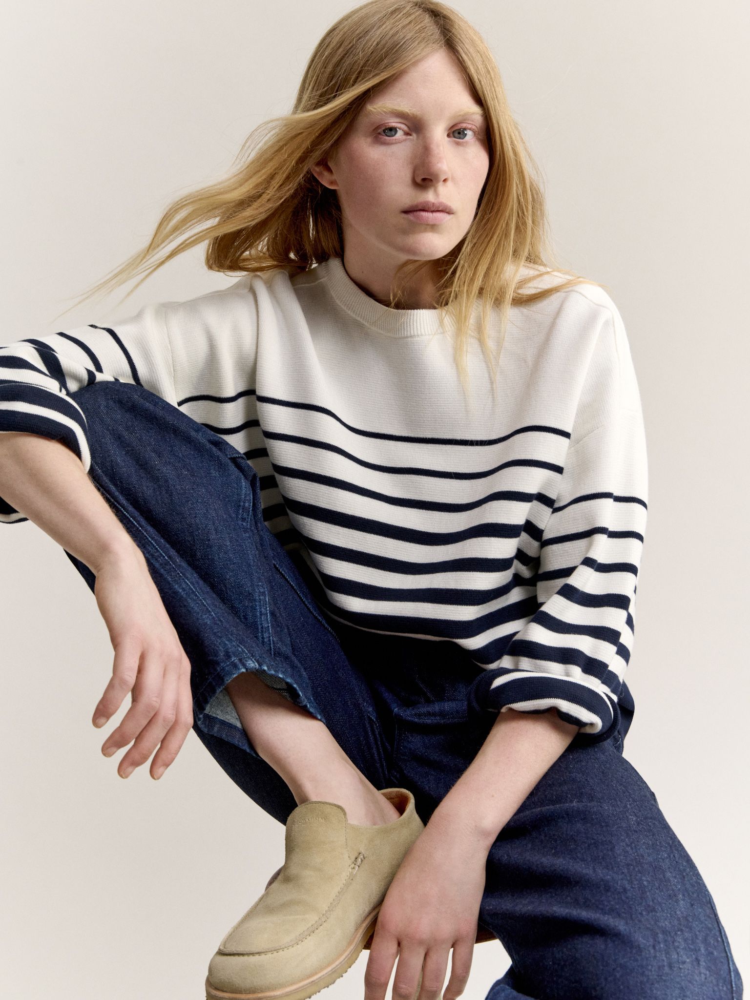 Maison Kitsuné - Áo len nữ thủy thủ dáng relaxed