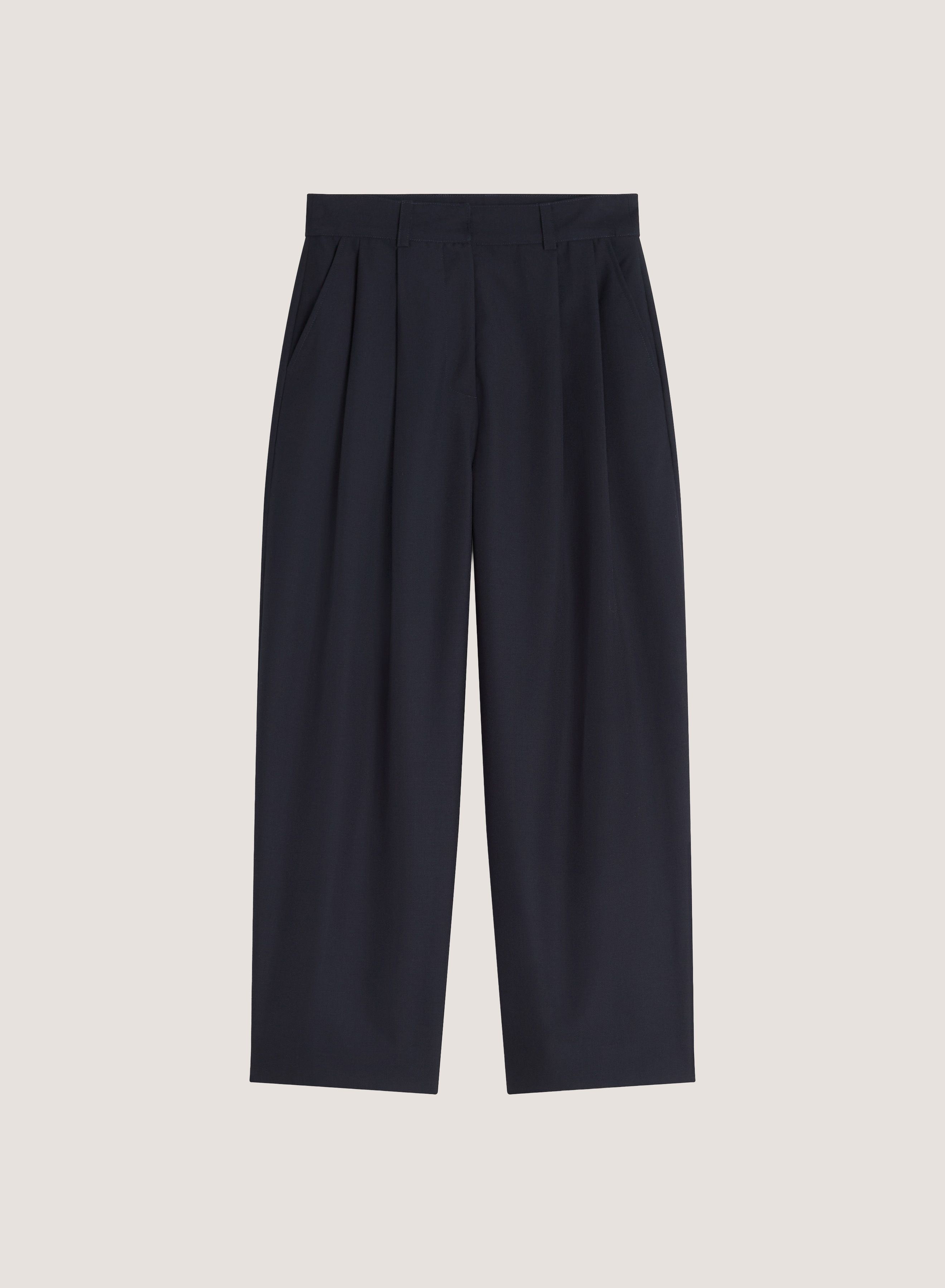 Maison Kitsuné - Quần nữ carrot xếp ly dáng lửng