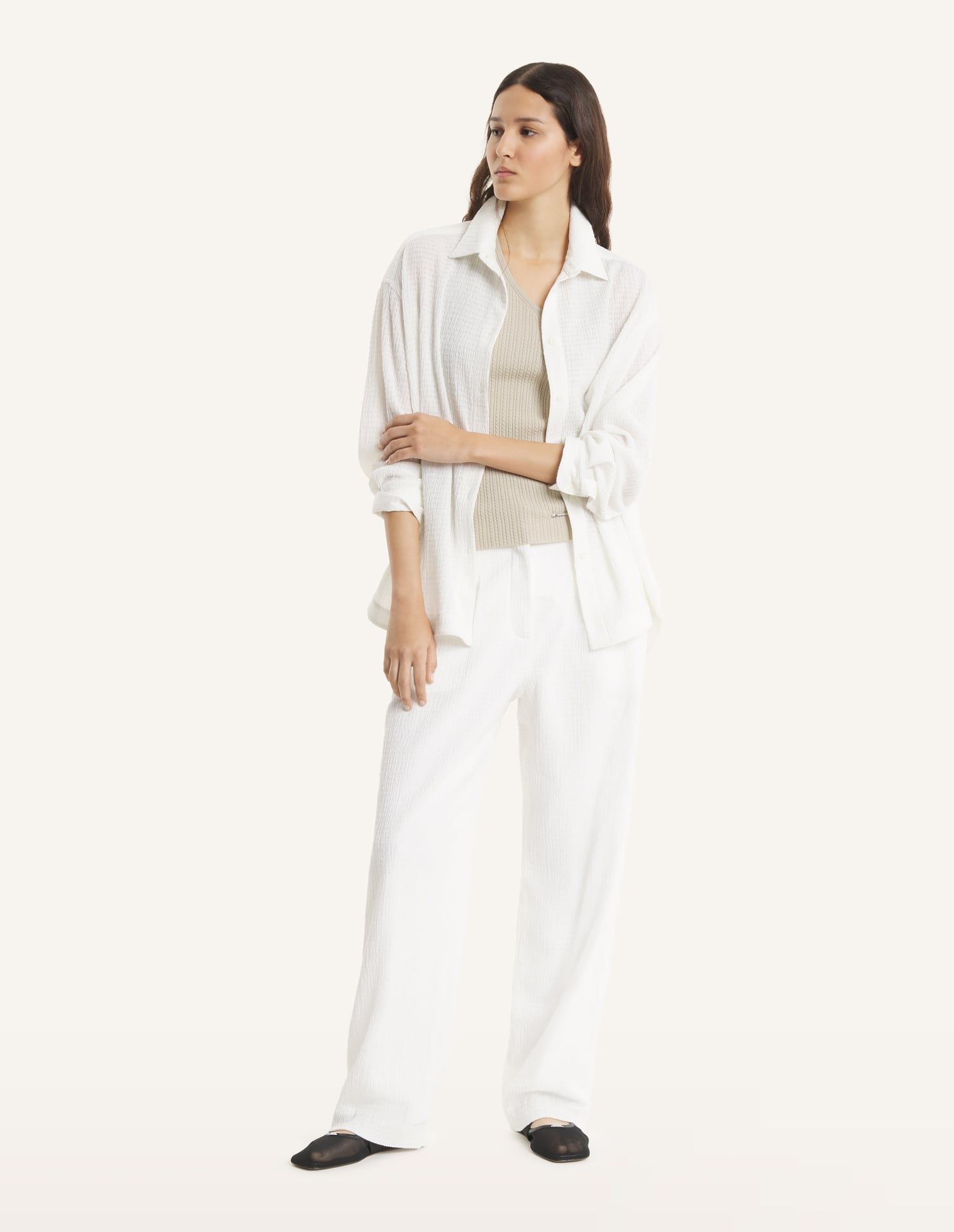 Maison Kitsuné - Quần nữ xếp nếp dáng Tailored