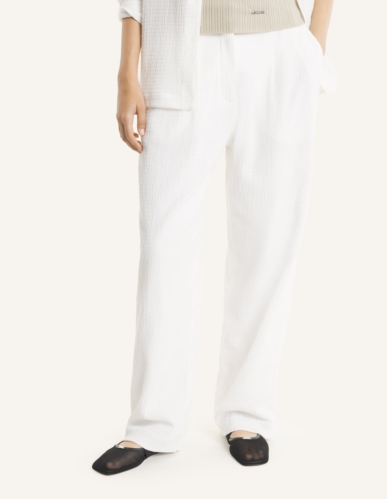 Maison Kitsuné - Quần nữ xếp nếp dáng Tailored