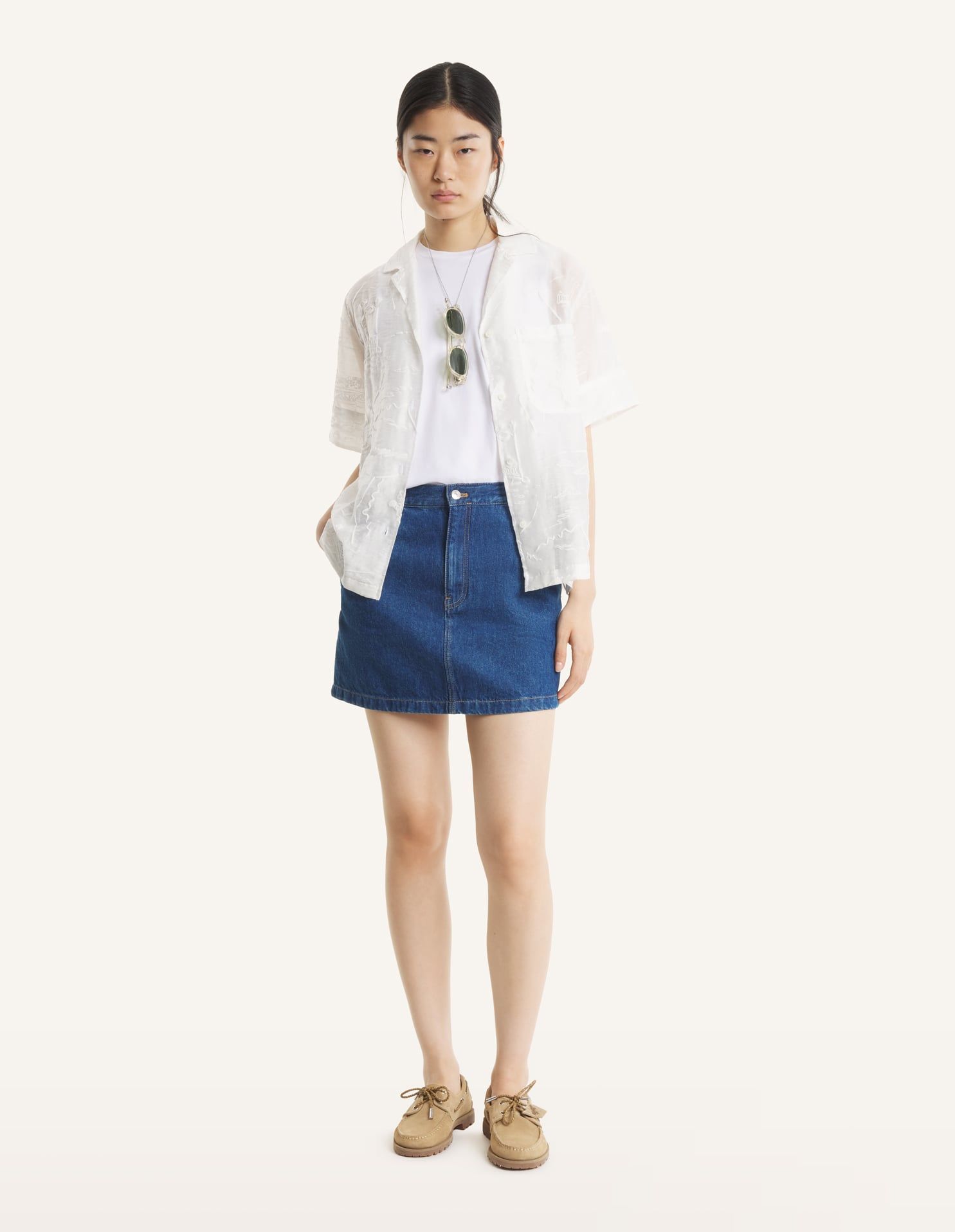 Maison Kitsuné - Chân váy nữ denim mini