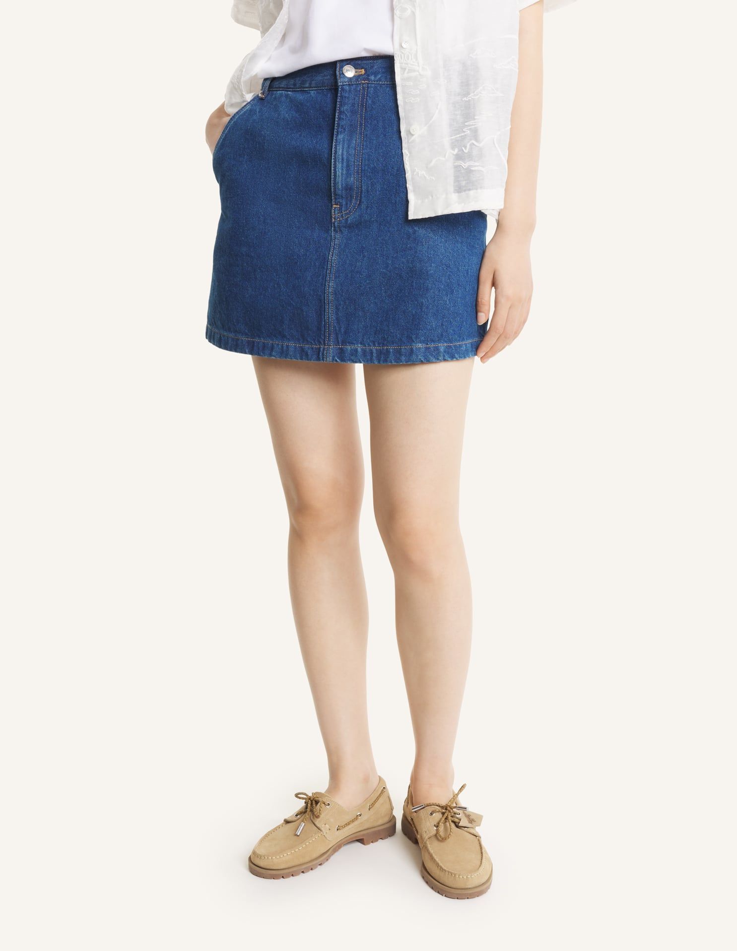 Maison Kitsuné - Chân váy nữ denim mini