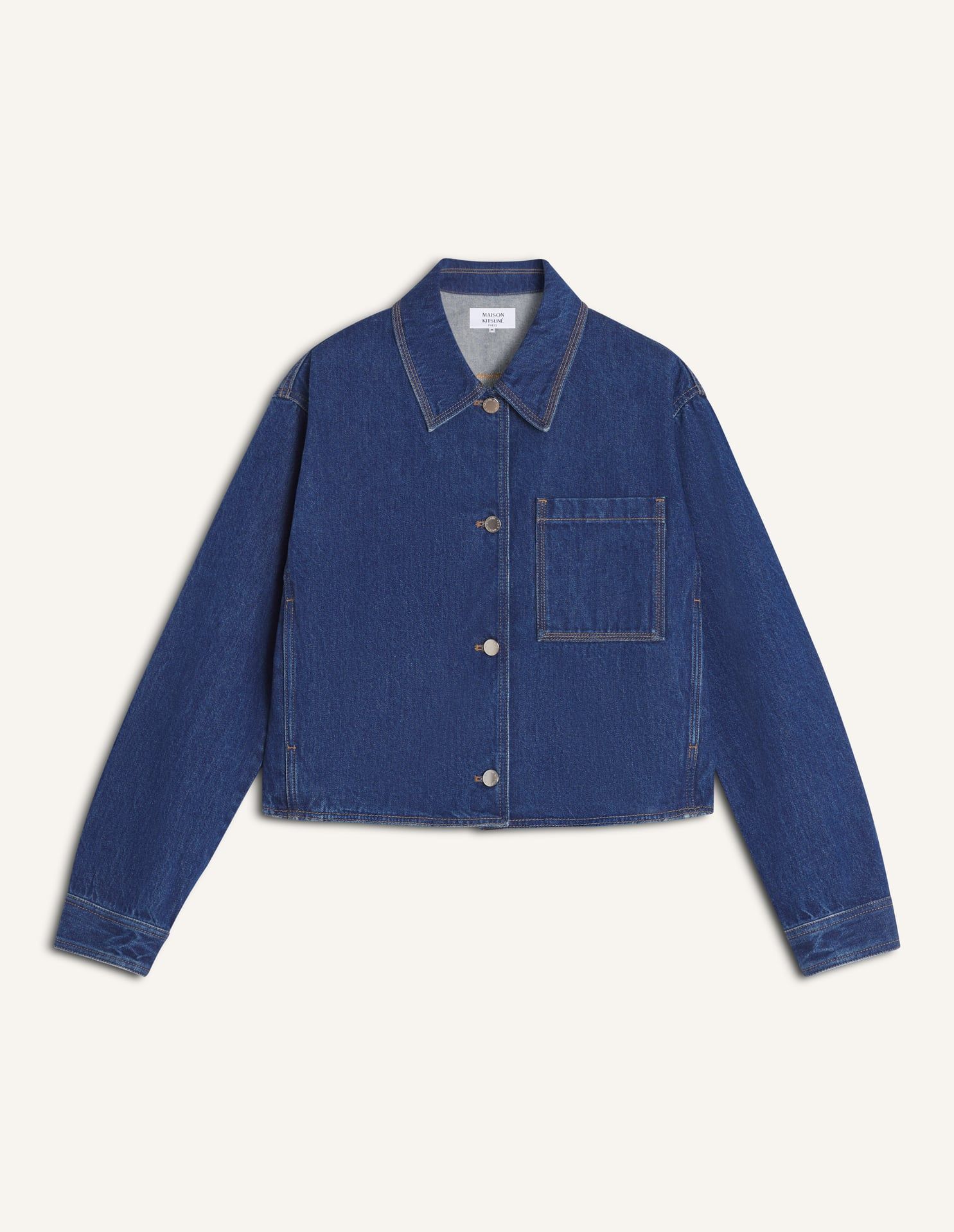 Maison Kitsuné - Áo khoác nữ denim dáng Cropped