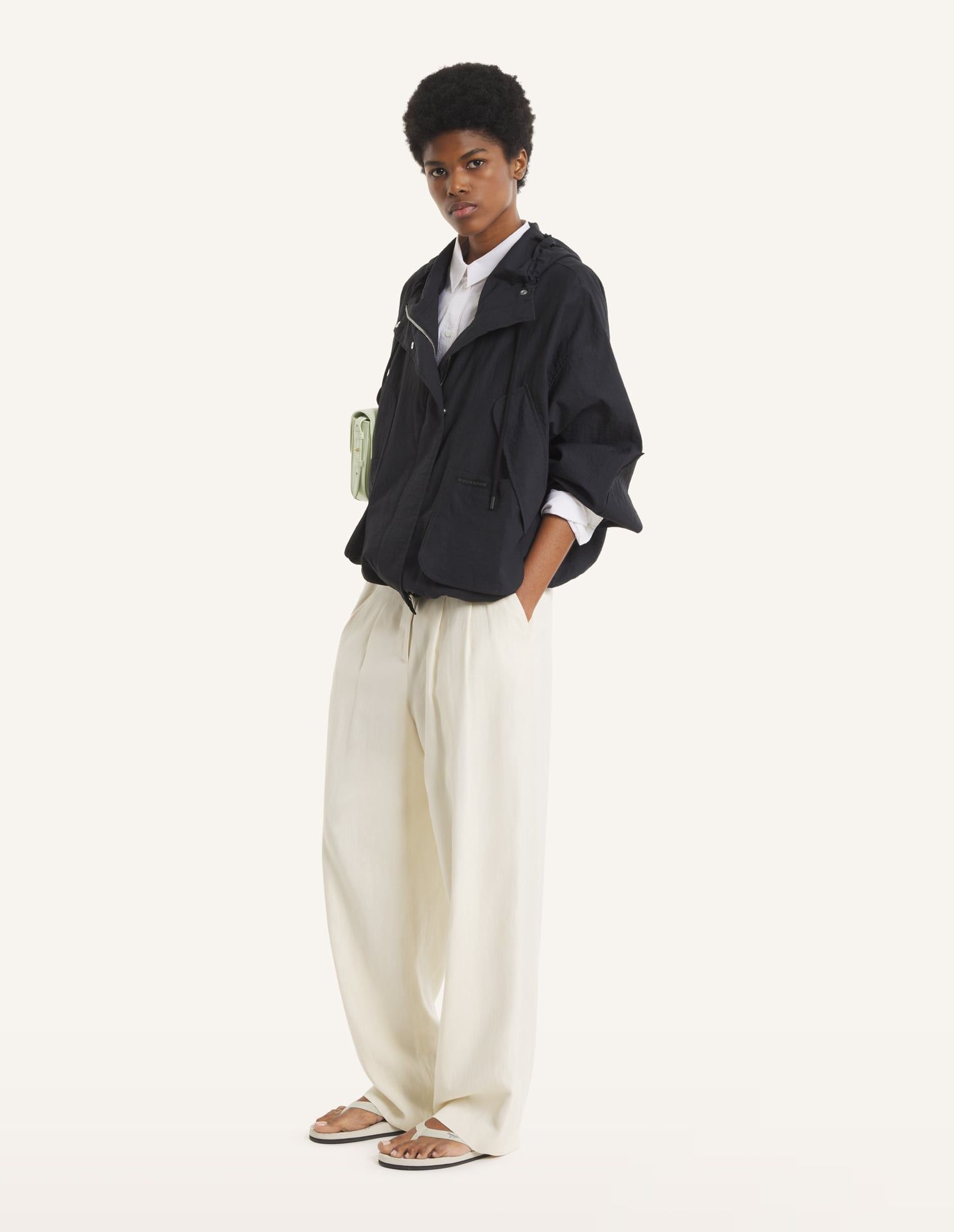 Maison Kitsuné - Áo khoác gió nữ thể thao dáng comfort