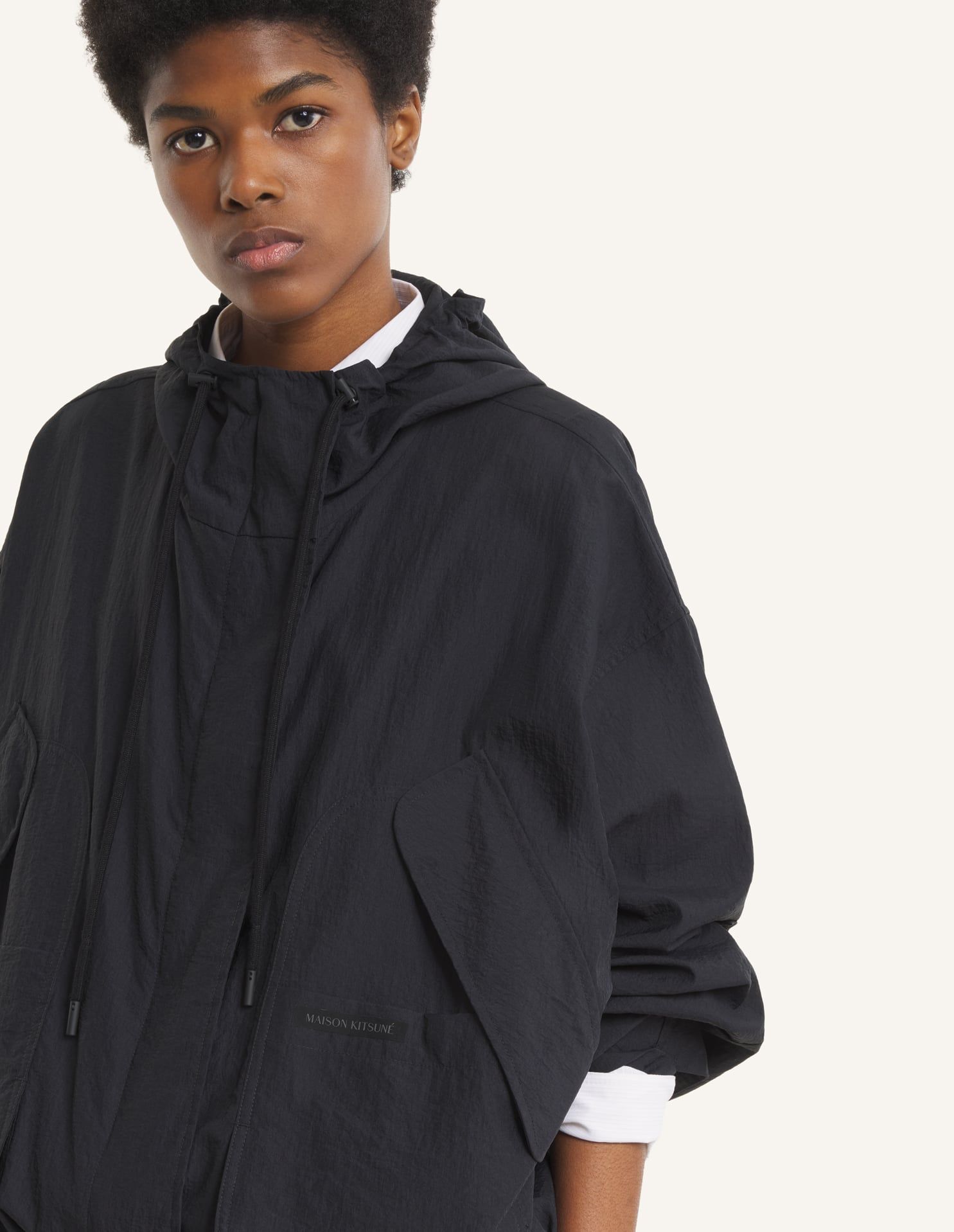 Maison Kitsuné - Áo khoác gió nữ thể thao dáng comfort