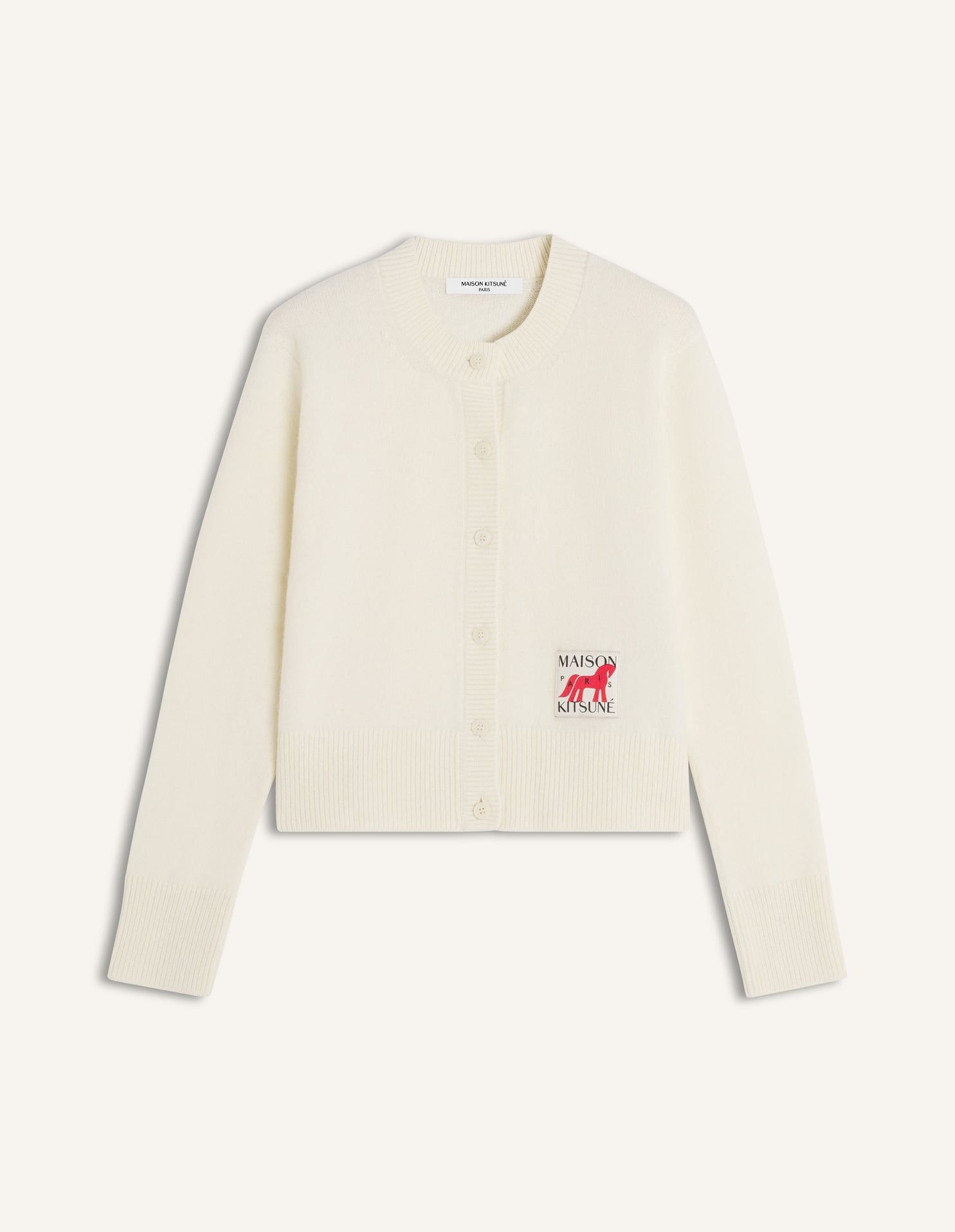 Maison Kitsuné - Áo cardigan nữ len lông cừu Tết Nguyên Đán dáng Fitted