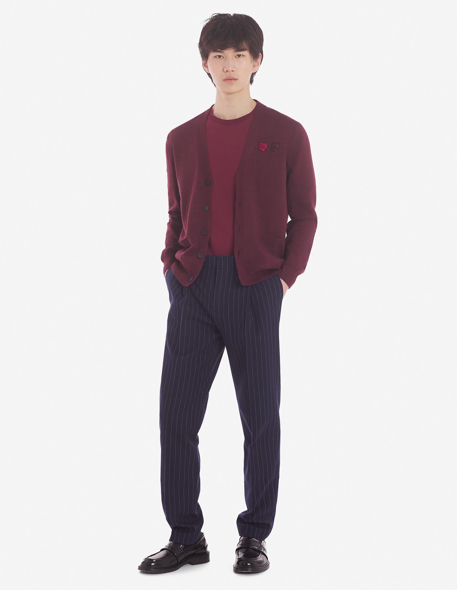 Maison Kitsuné - Áo cardigan Double Bold Fox Head dáng Regular