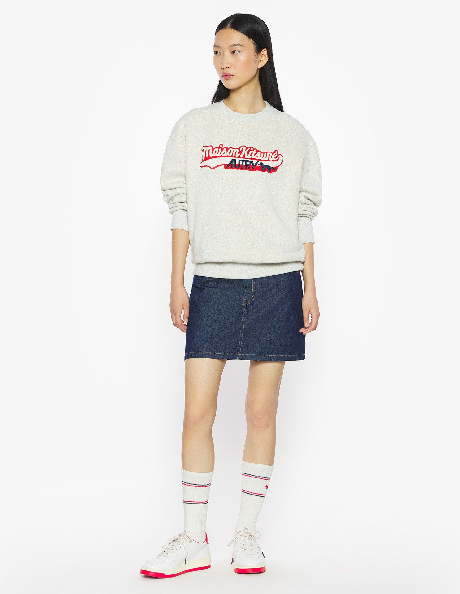 Maison Kitsuné - Áo sweatshirt unisex varsity Maison Kitsuné x Autry dáng Comfort