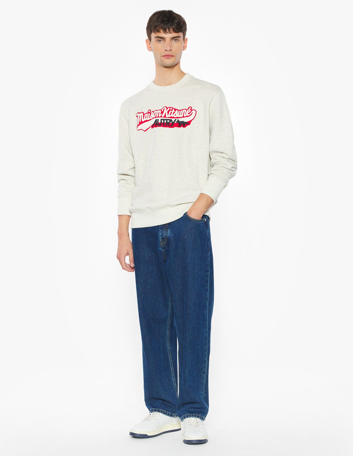 Maison Kitsuné - Áo sweatshirt unisex varsity Maison Kitsuné x Autry dáng Comfort
