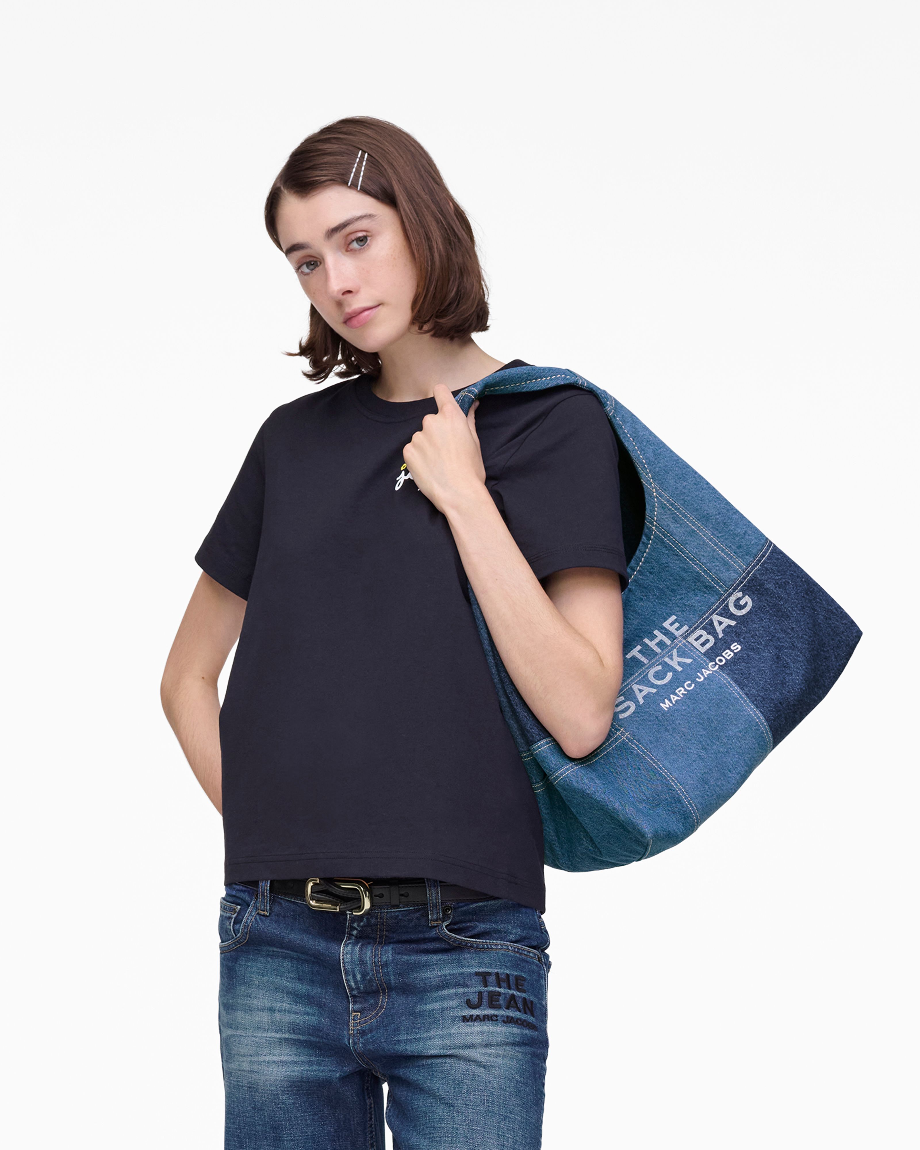 Marc Jacobs - Túi The Suede Patchwork Denim Sack