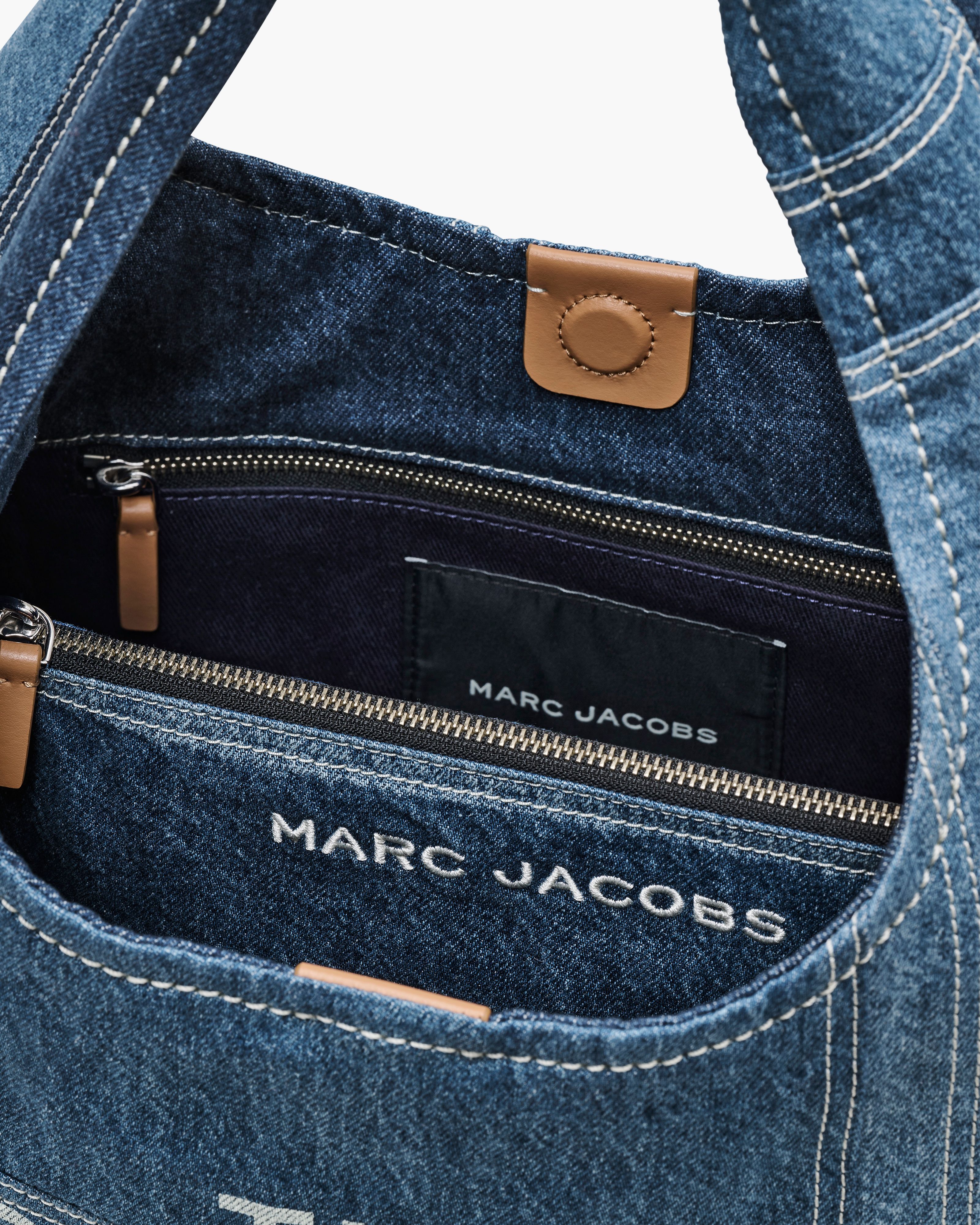 Marc Jacobs - Túi The Suede Patchwork Denim Sack