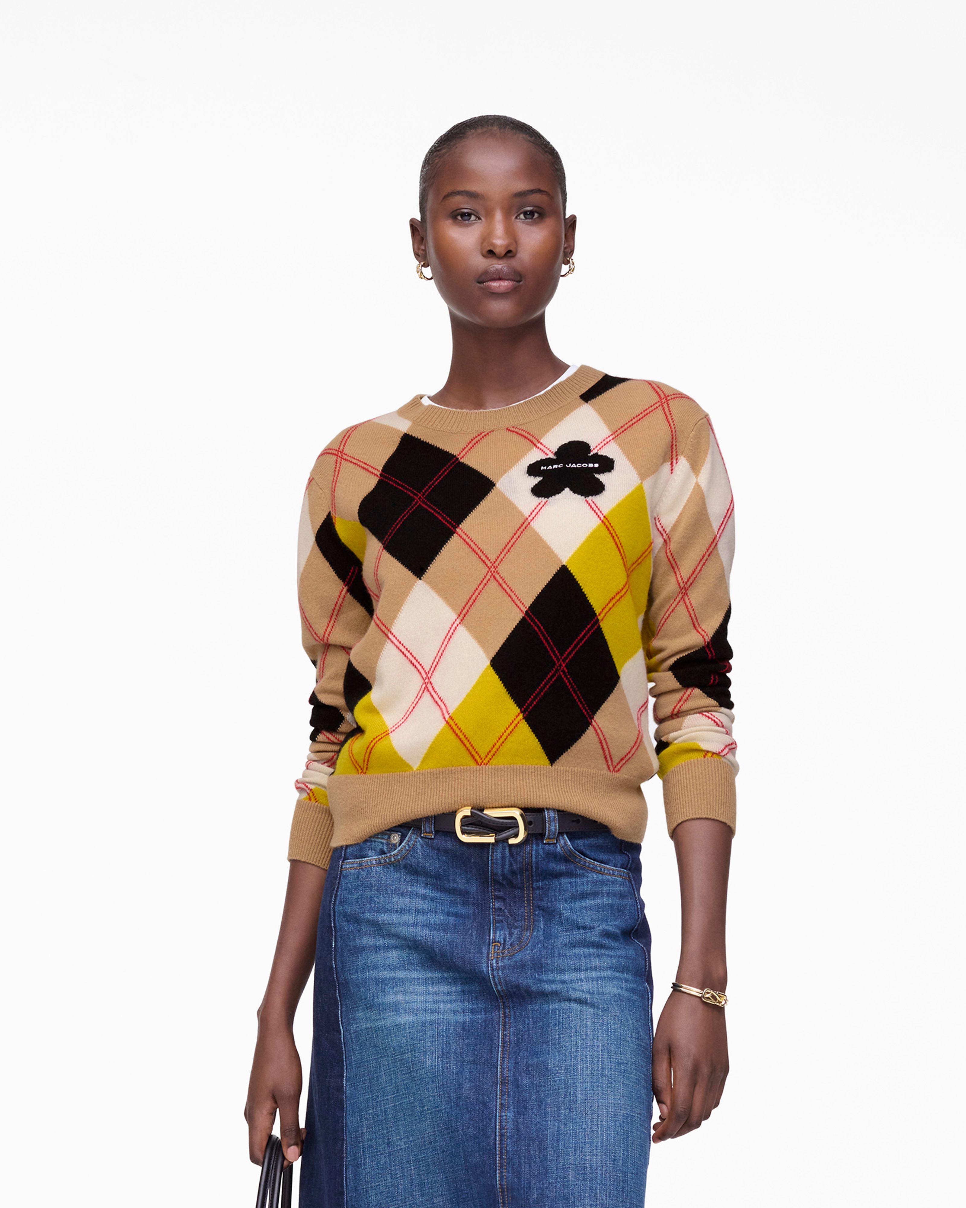 Áo Preppy Daisy Argyle Crewneck