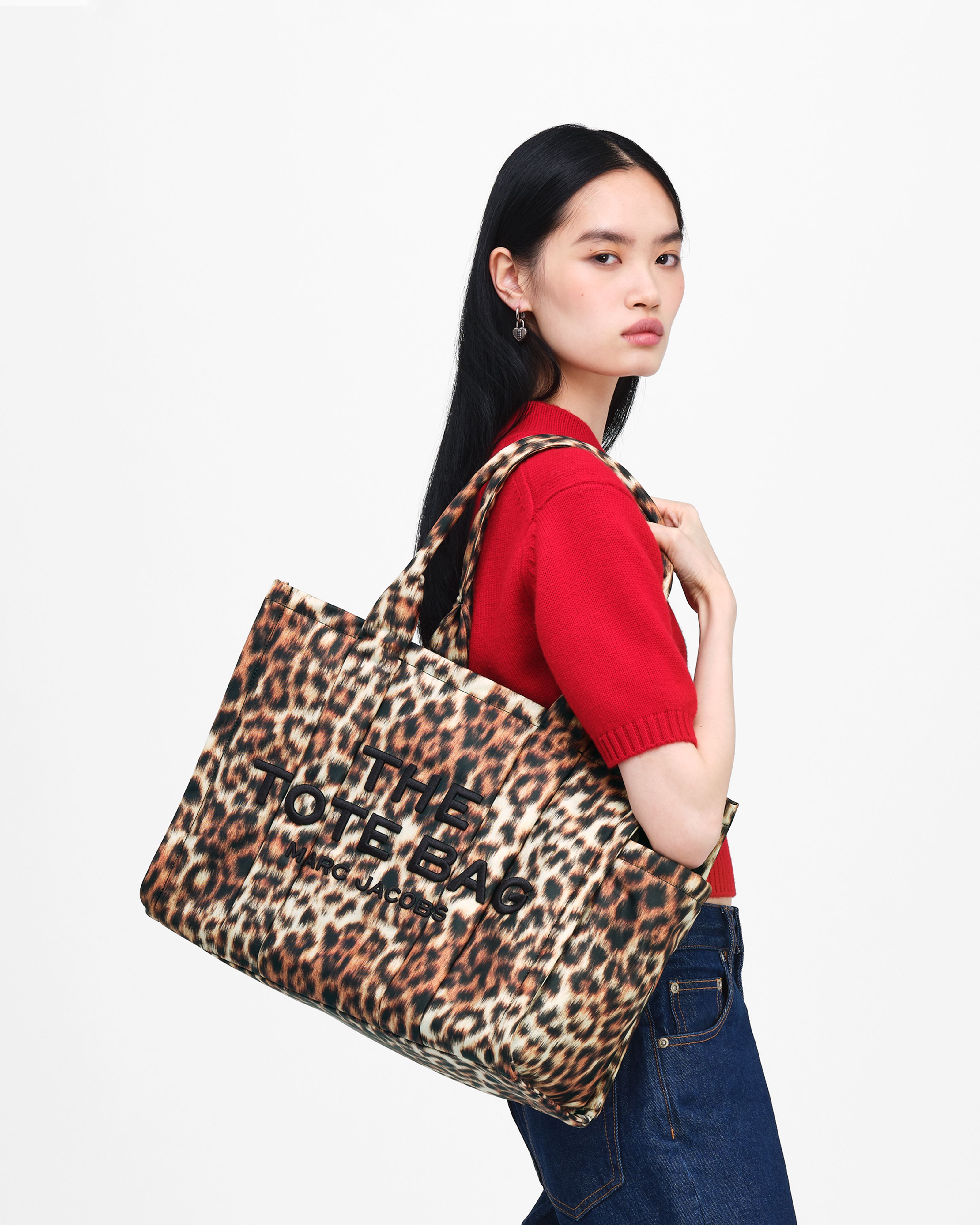 Túi tote Leopard Puffy Nylon Large