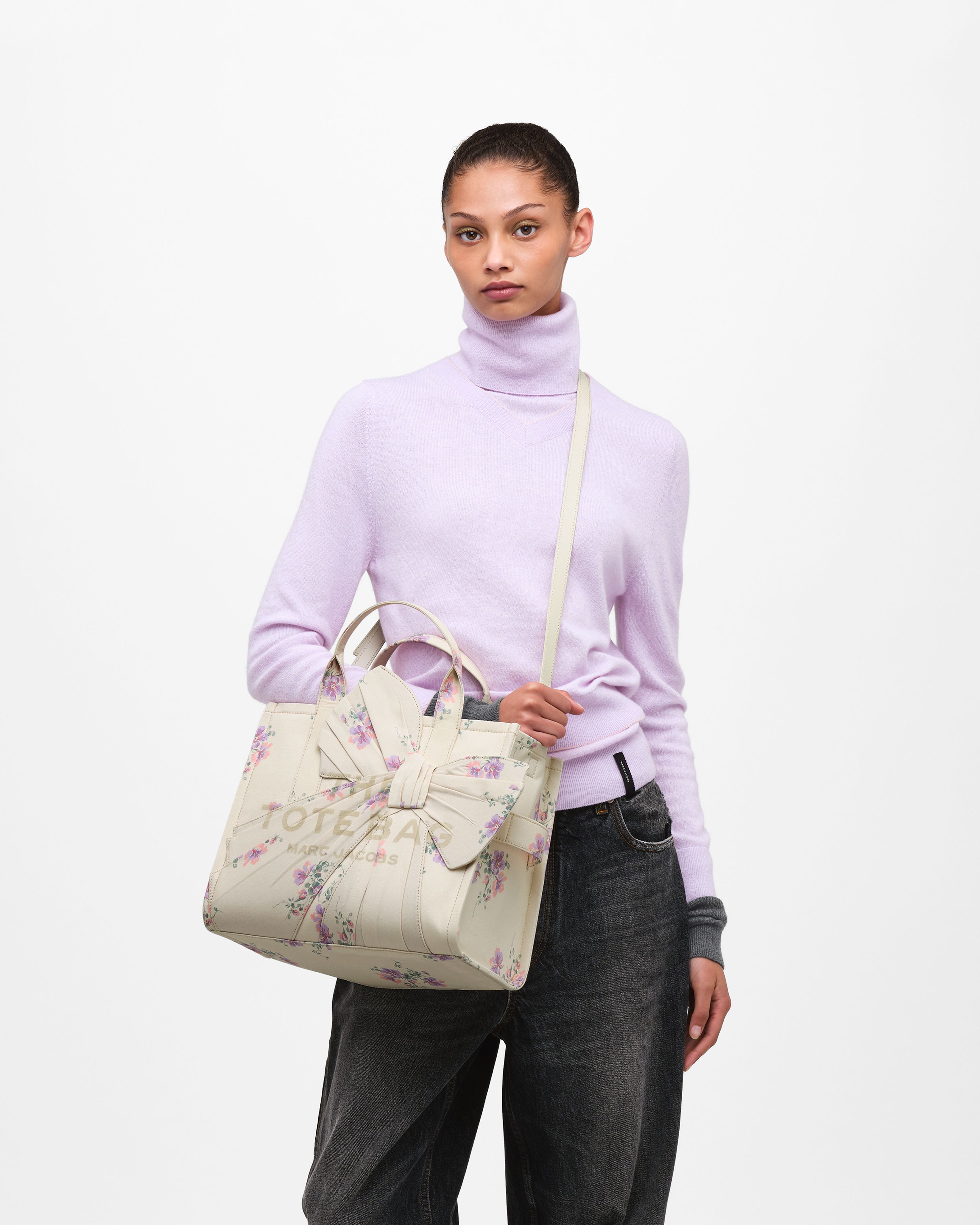 Marc Jacobs - Túi tote Antique Floral Canvas With Oversized Bow Medium
