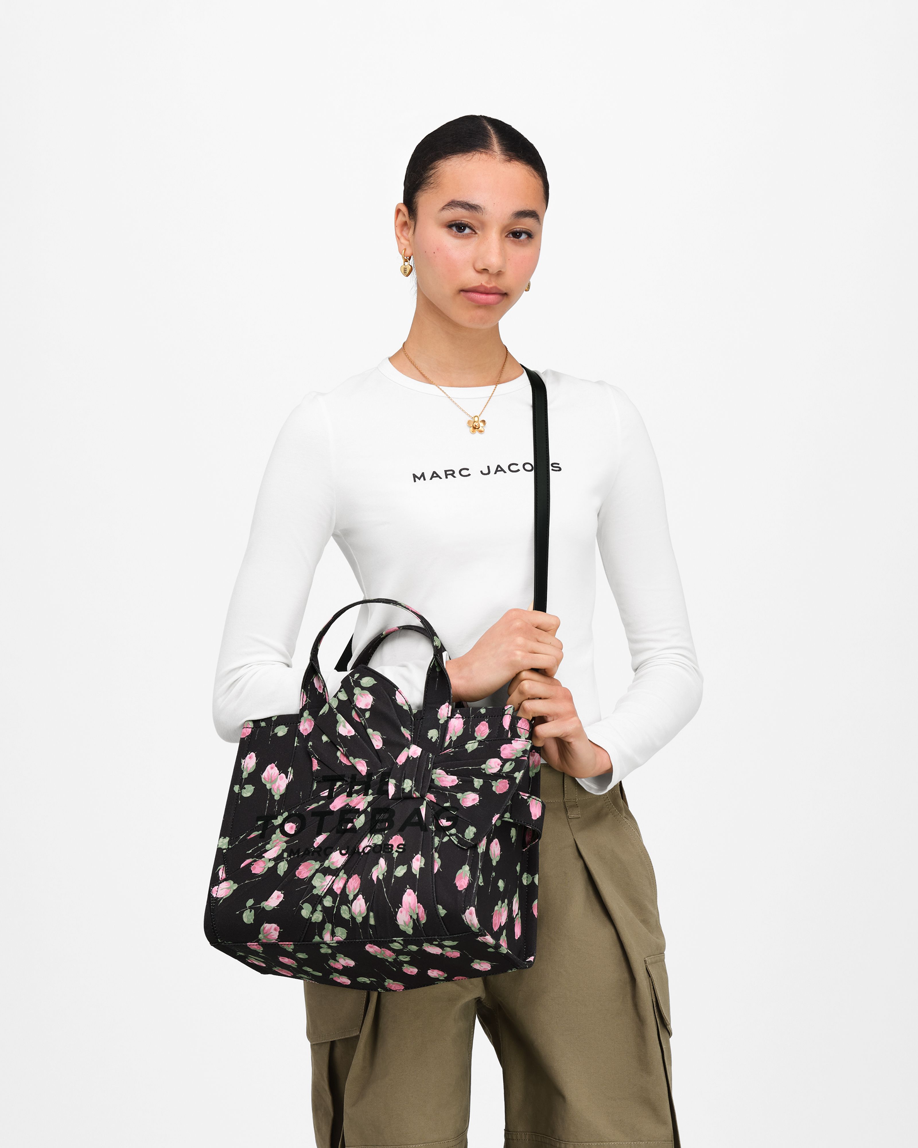Marc Jacobs - Túi tote Vintage Floral Canvas With Oversized Bow Medium