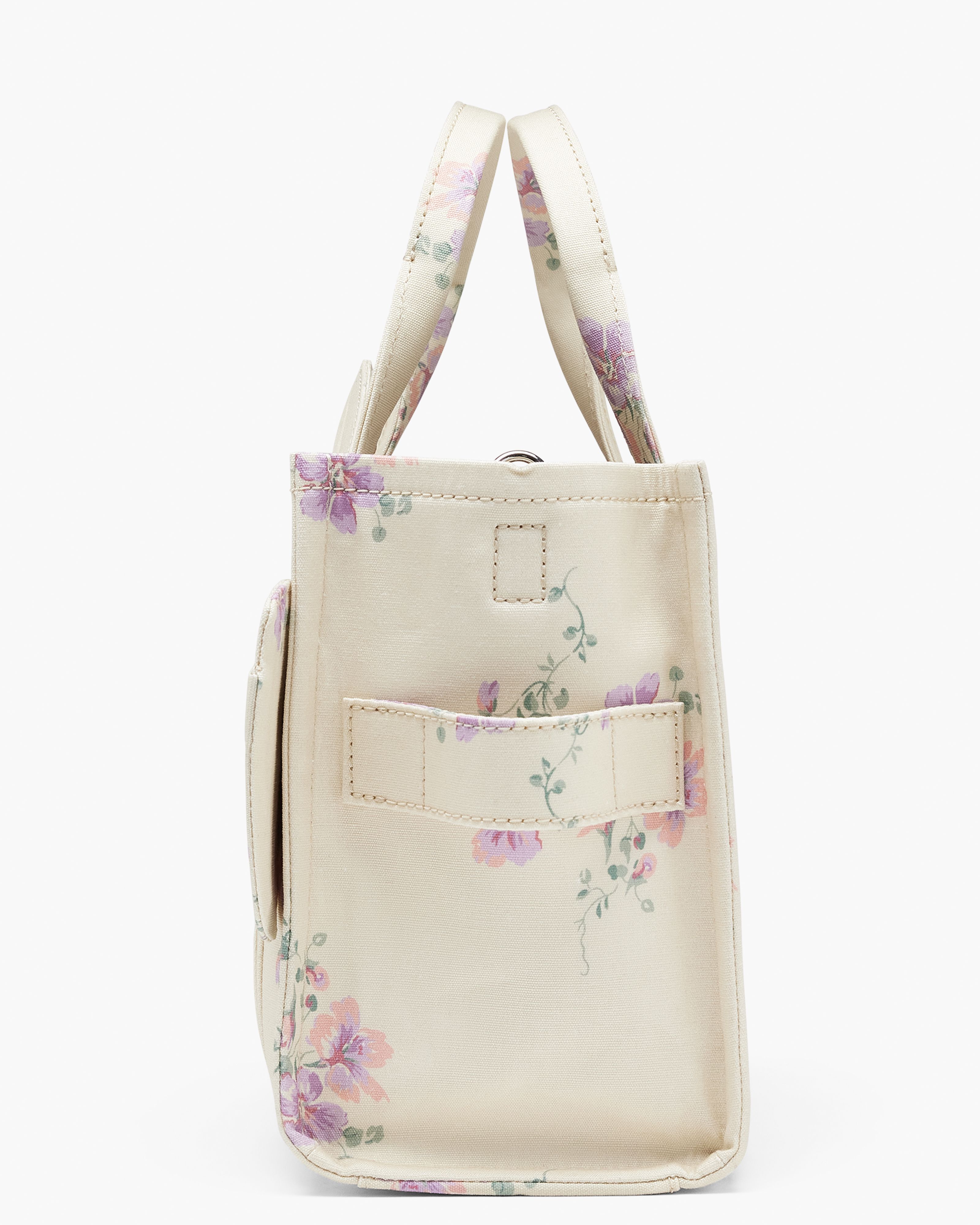 Túi tote Antique Floral Canvas With Oversized Bow Small
