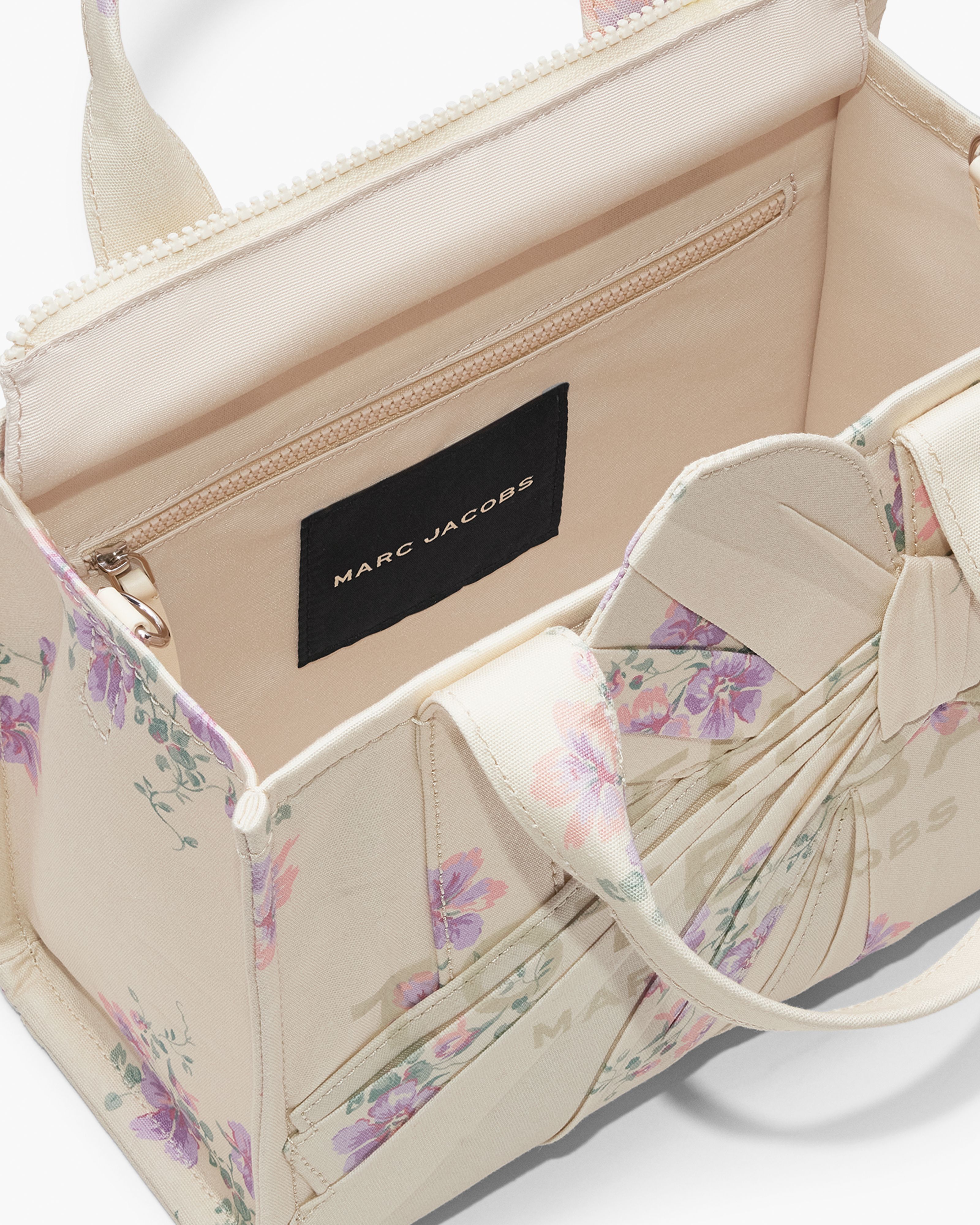 Túi tote Antique Floral Canvas With Oversized Bow Small