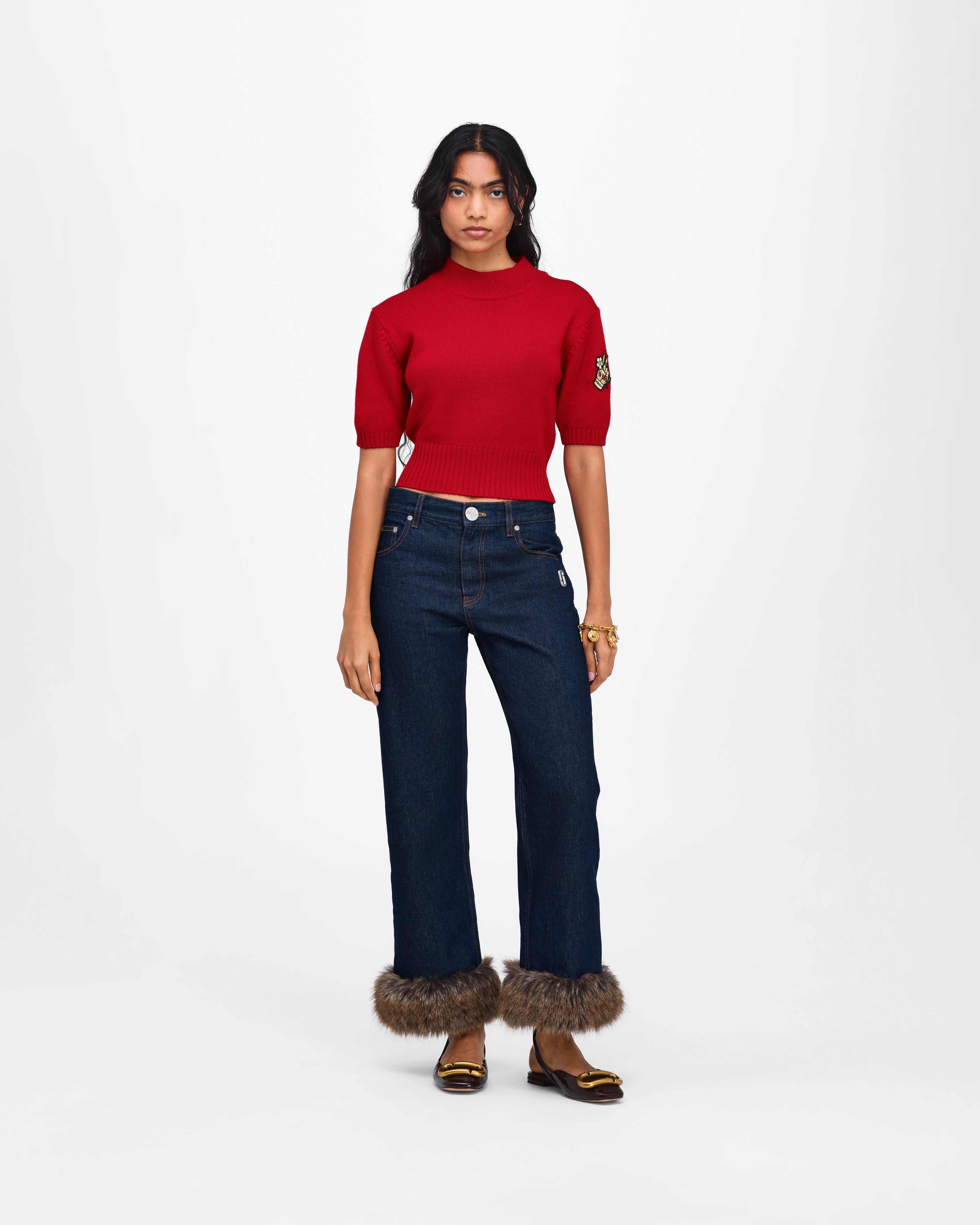 Marc Jacobs - Quần Jeans Faux Fur Cropped