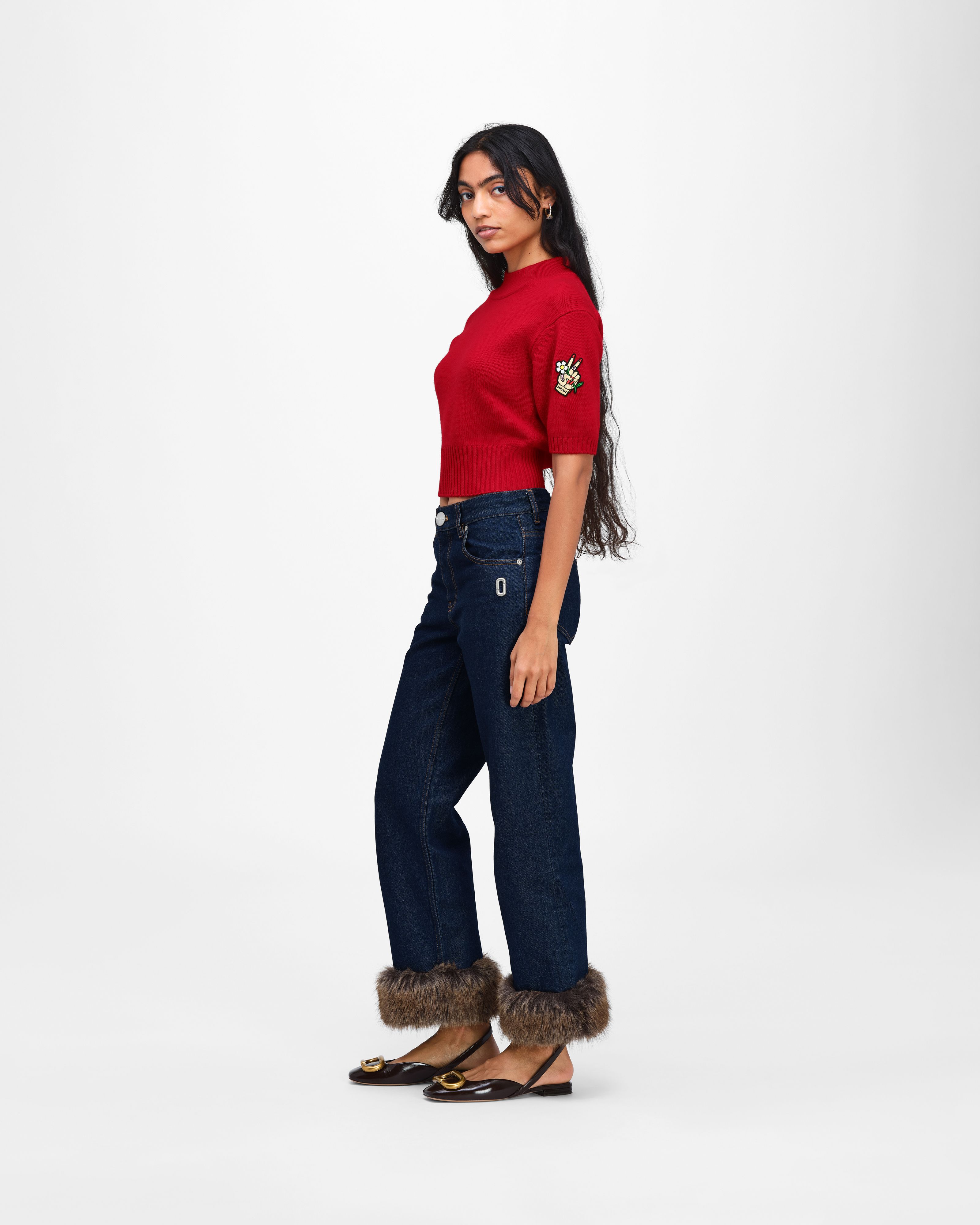 Marc Jacobs - Quần Jeans Faux Fur Cropped