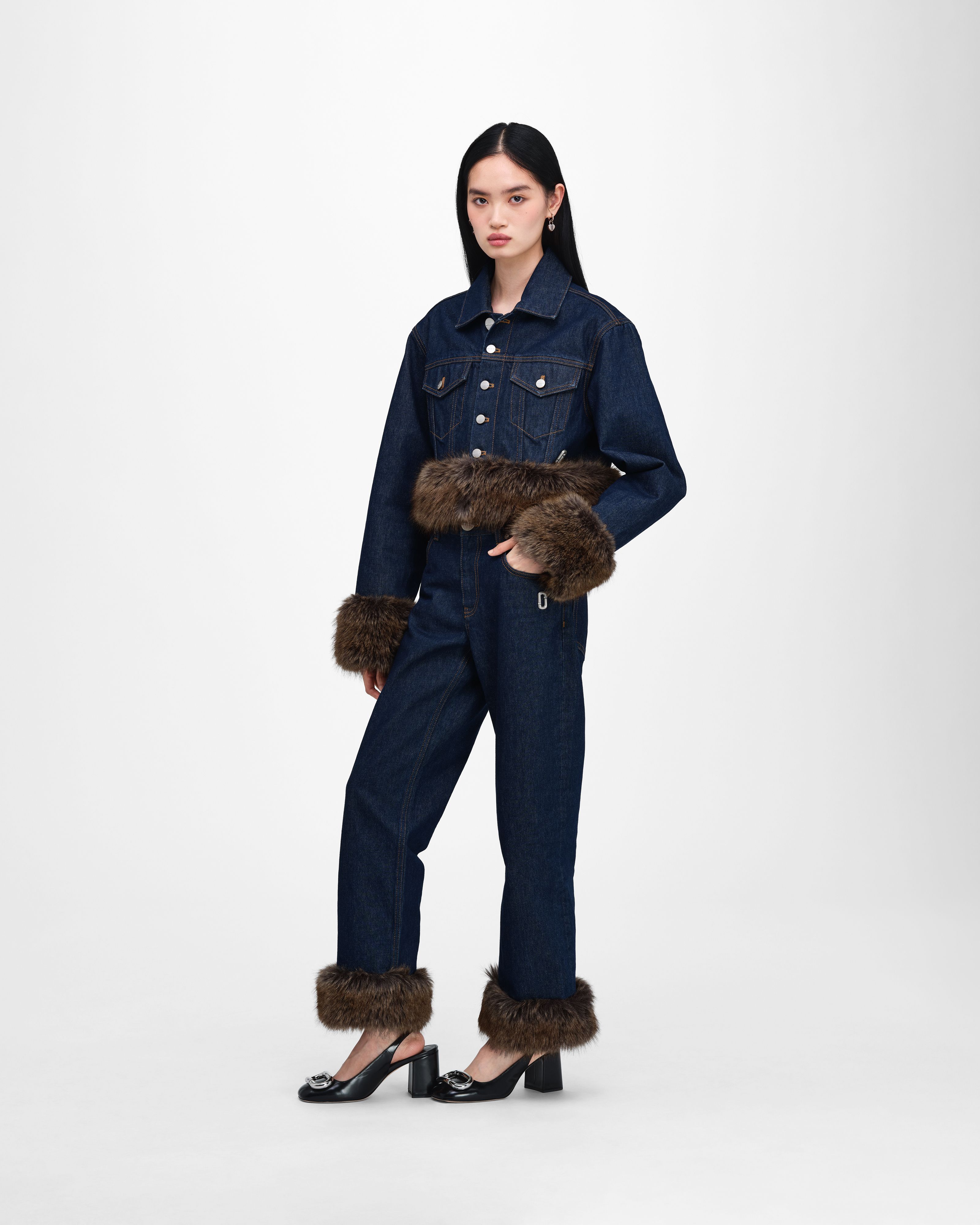 Marc Jacobs - Áo khoác Faux Fur Shrunken Trucker