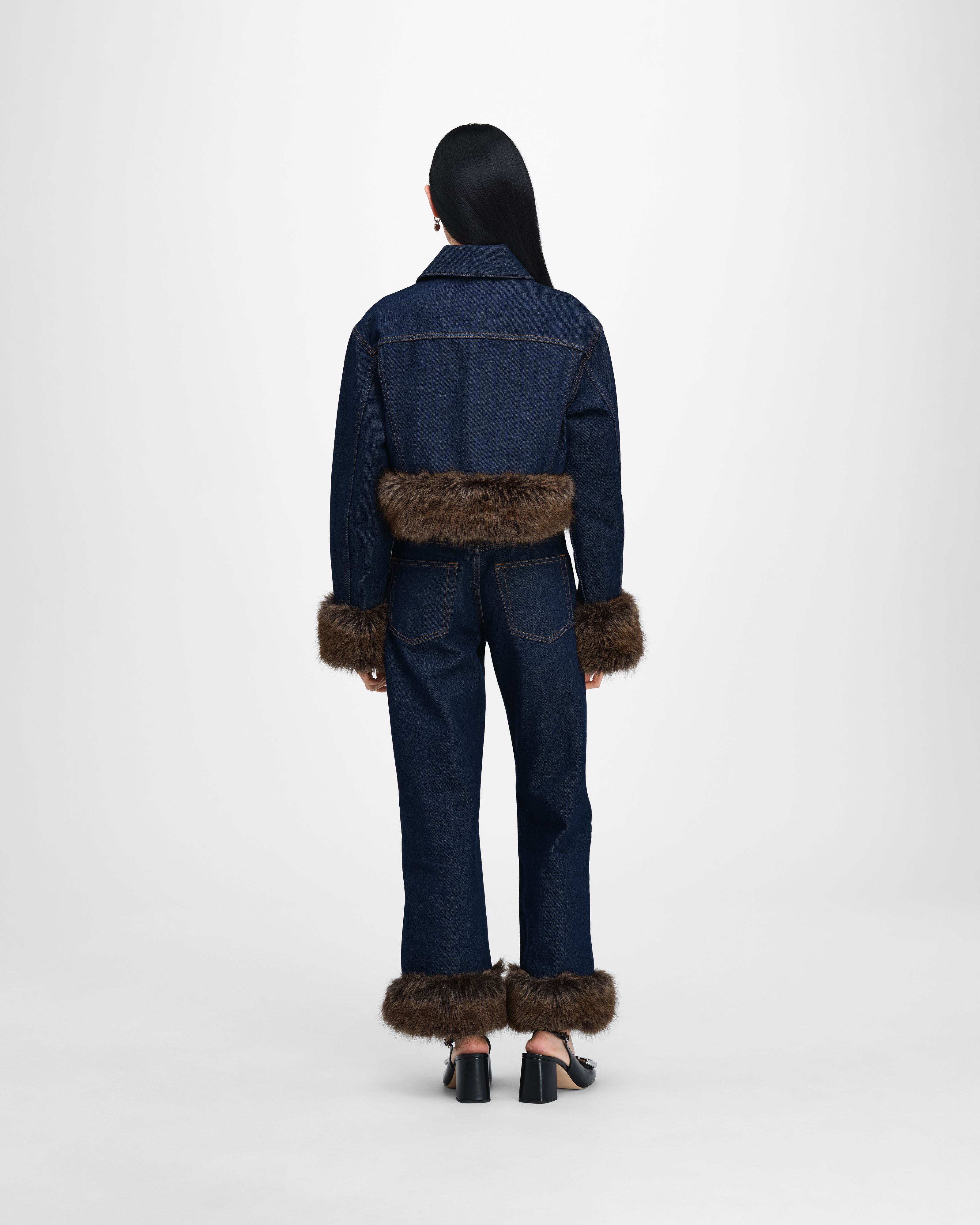 Marc Jacobs - Áo khoác Faux Fur Shrunken Trucker