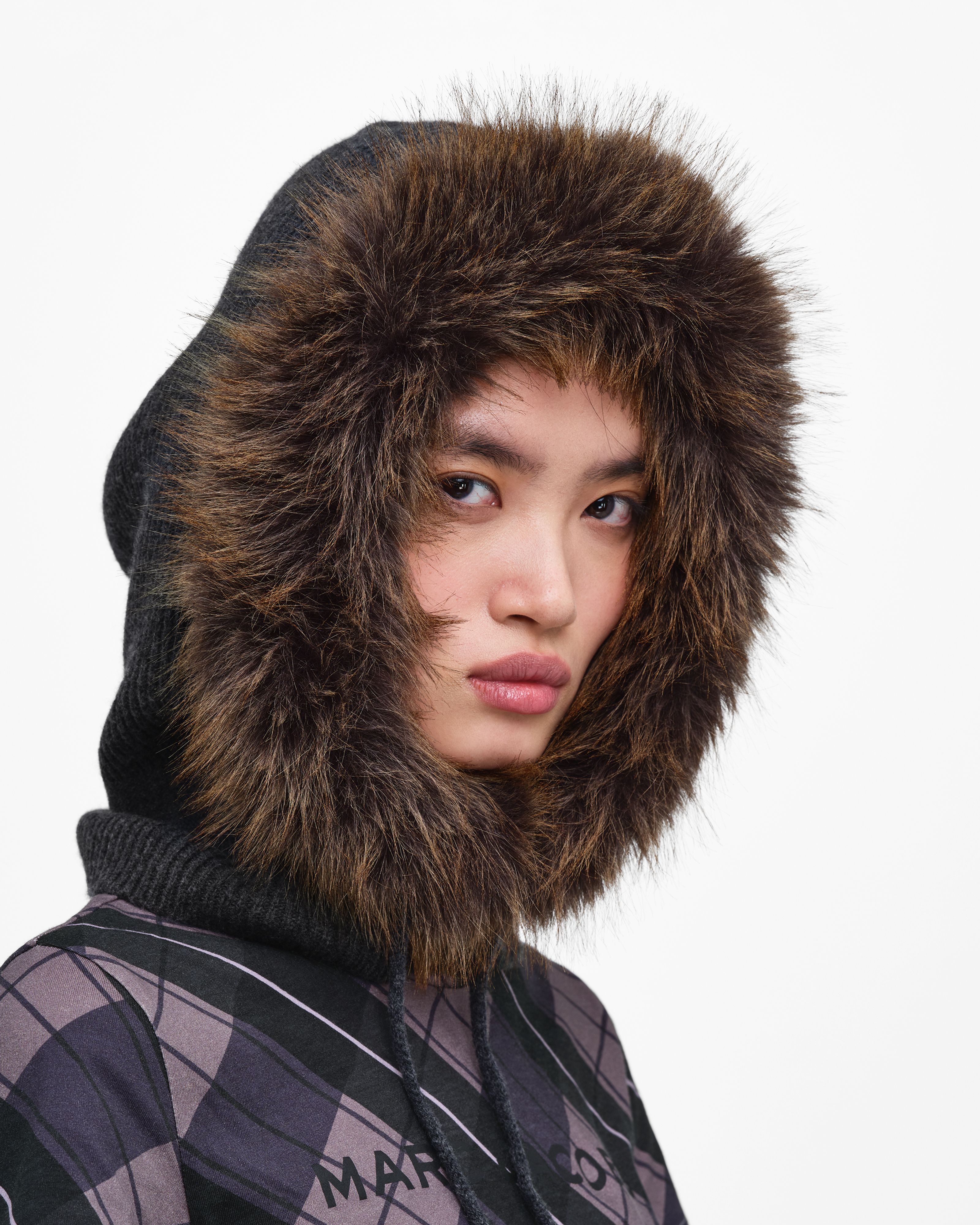 Marc Jacobs - Mũ Balaclava Faux Fur Trim