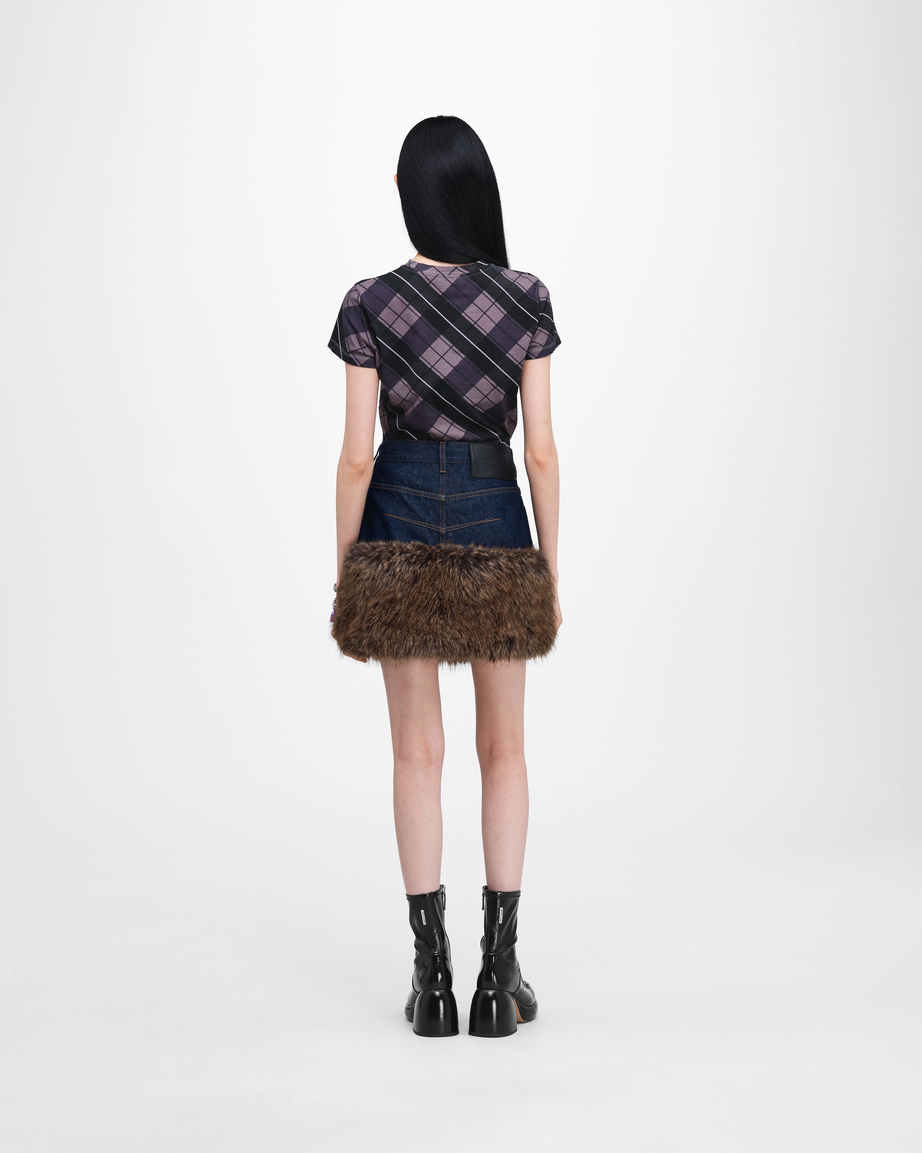 Chân váy Faux Fur Denim