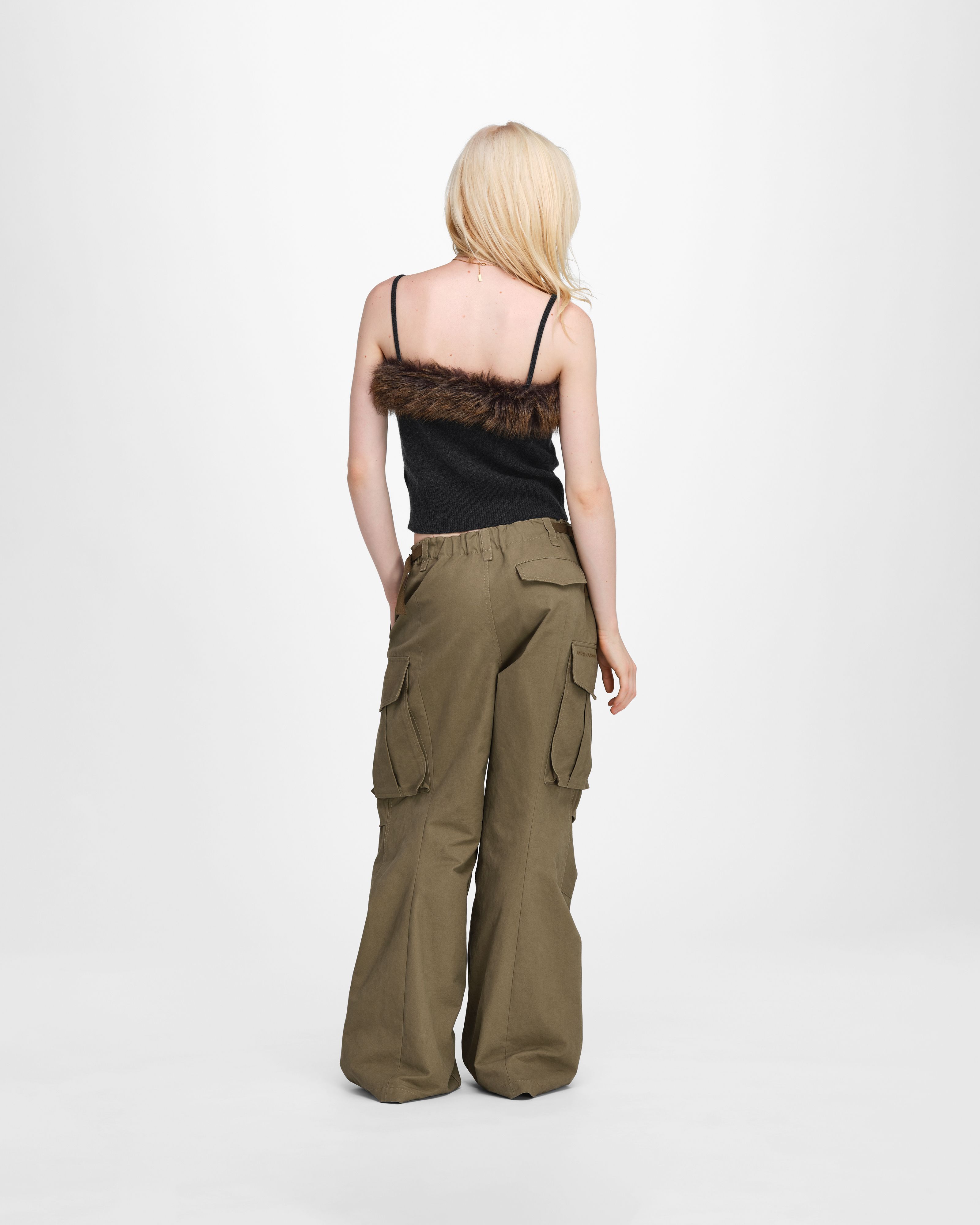 Áo tank top Faux Fur Lined Knit