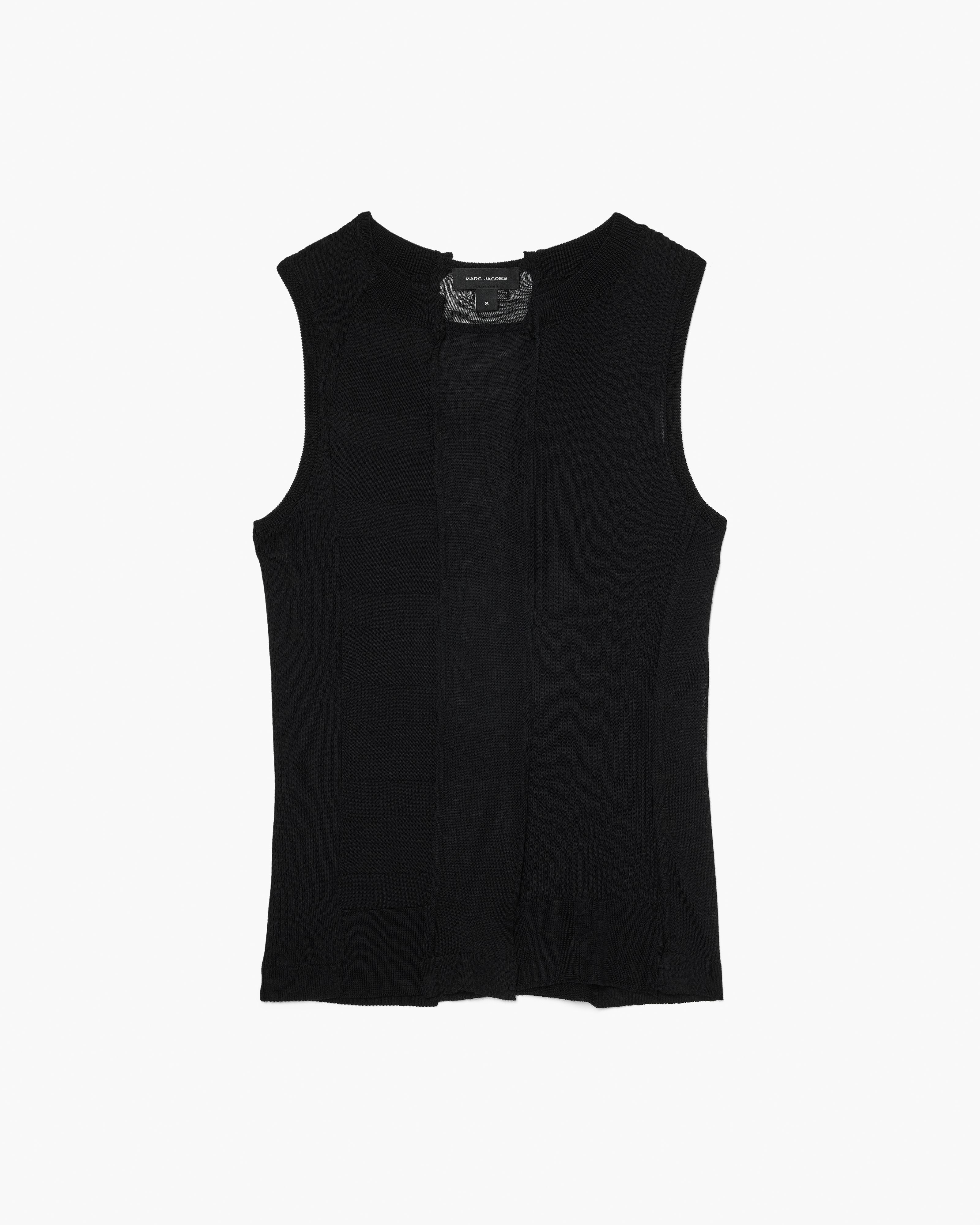 Áo knit tank Sheer Paneled