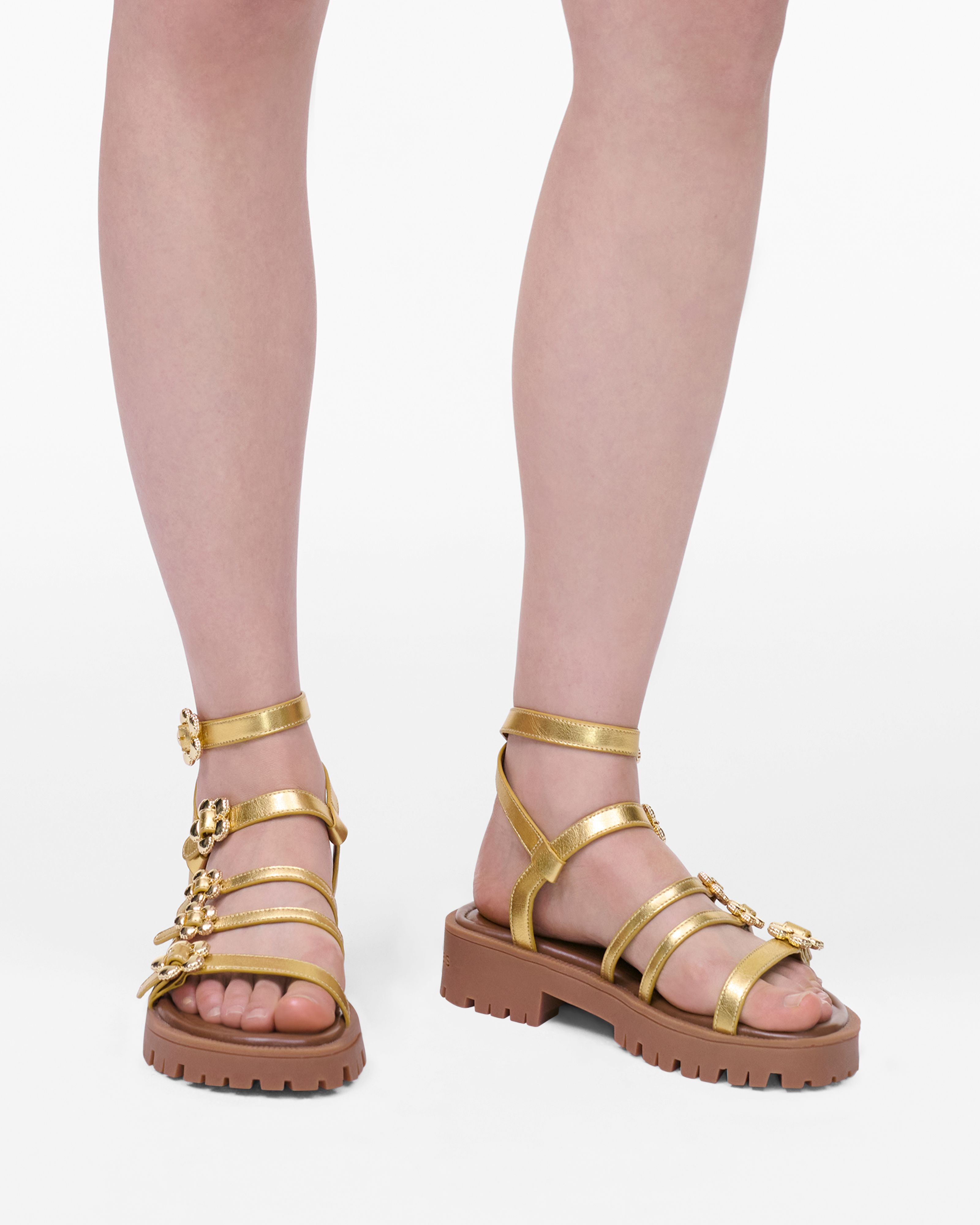 Marc Jacobs - Sandal gladiator Metallic Leather Daisy