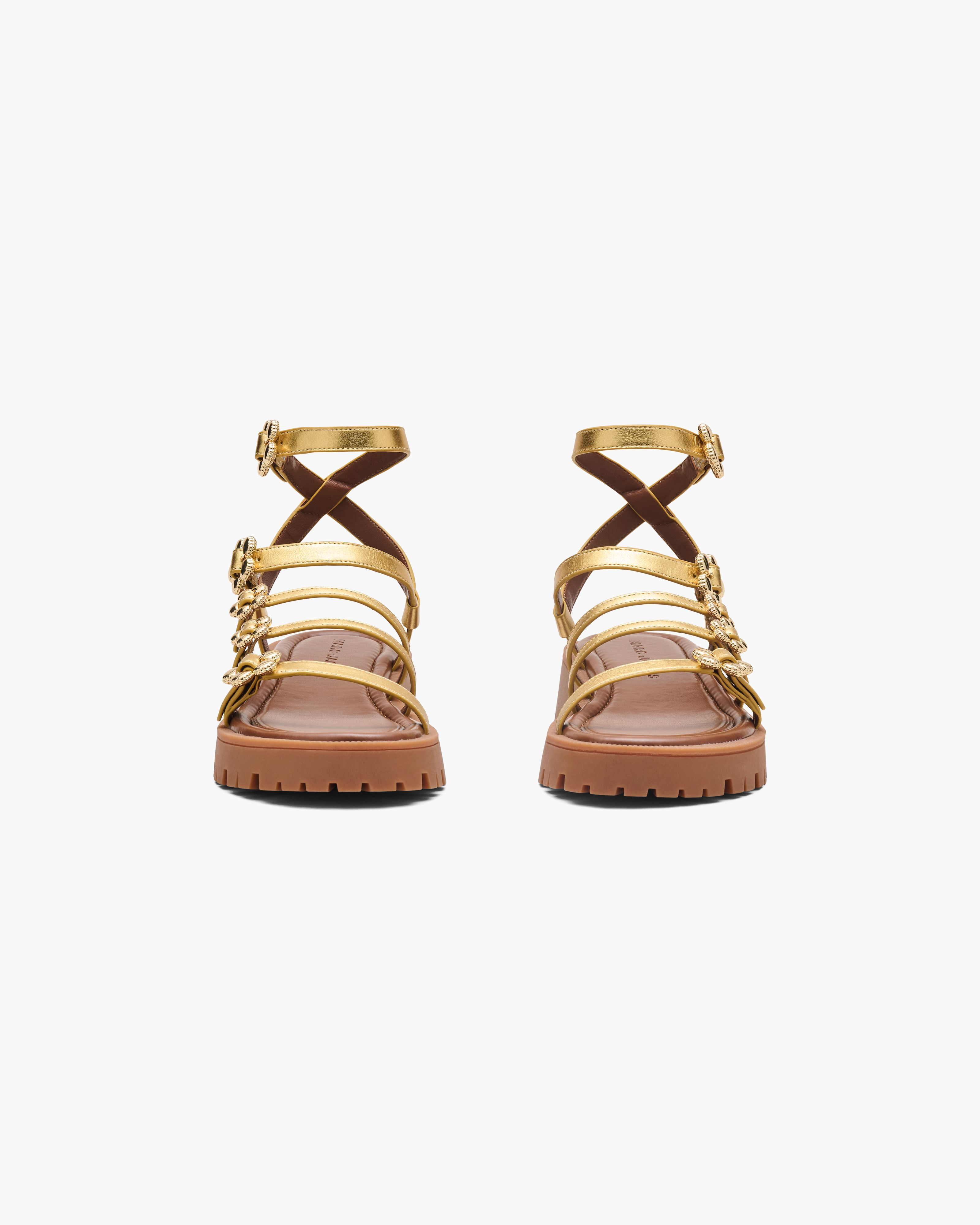 Marc Jacobs - Sandal gladiator Metallic Leather Daisy