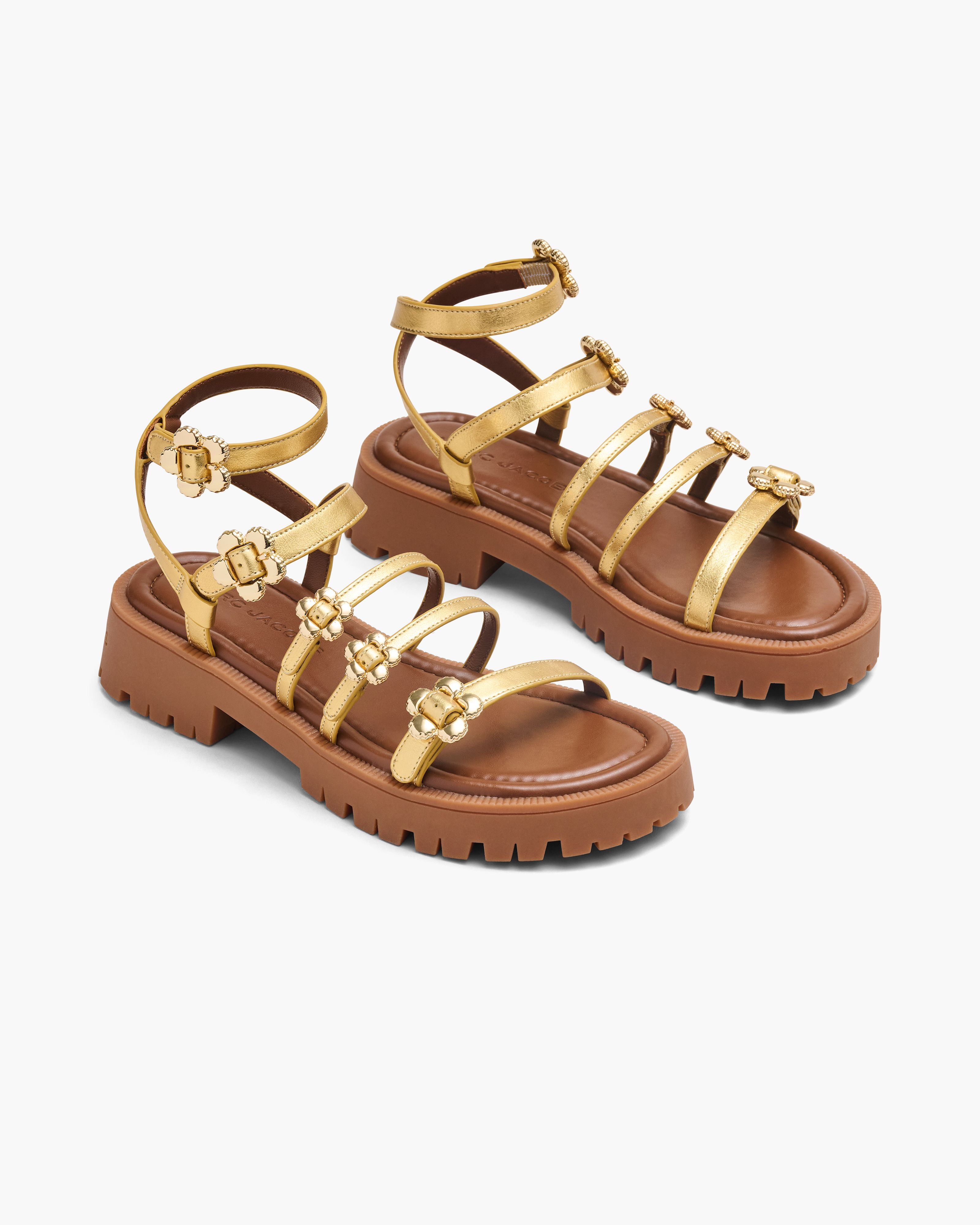 Marc Jacobs - Sandal gladiator Metallic Leather Daisy