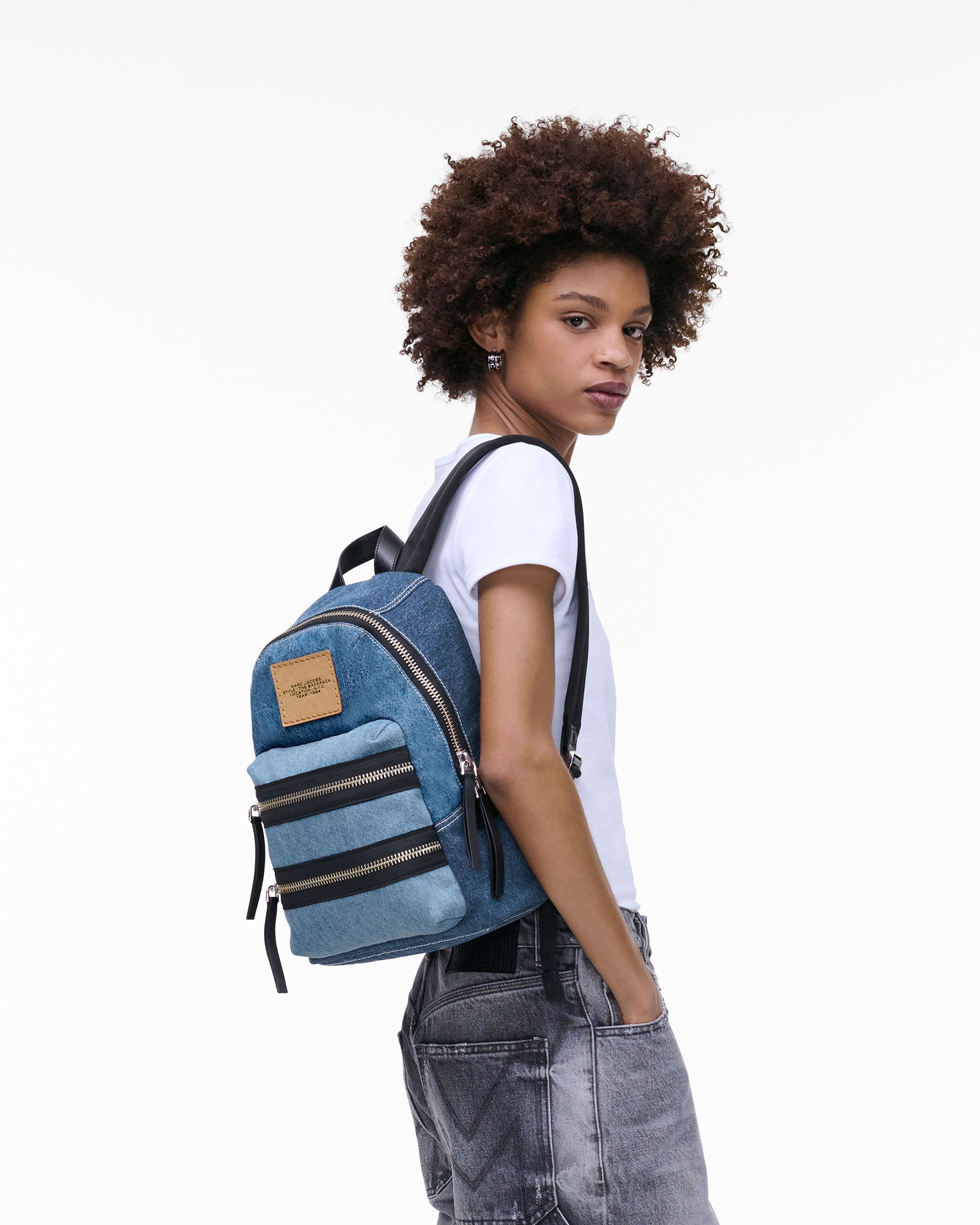 Marc Jacobs - Ba lô Biker Colorblock Denim medium