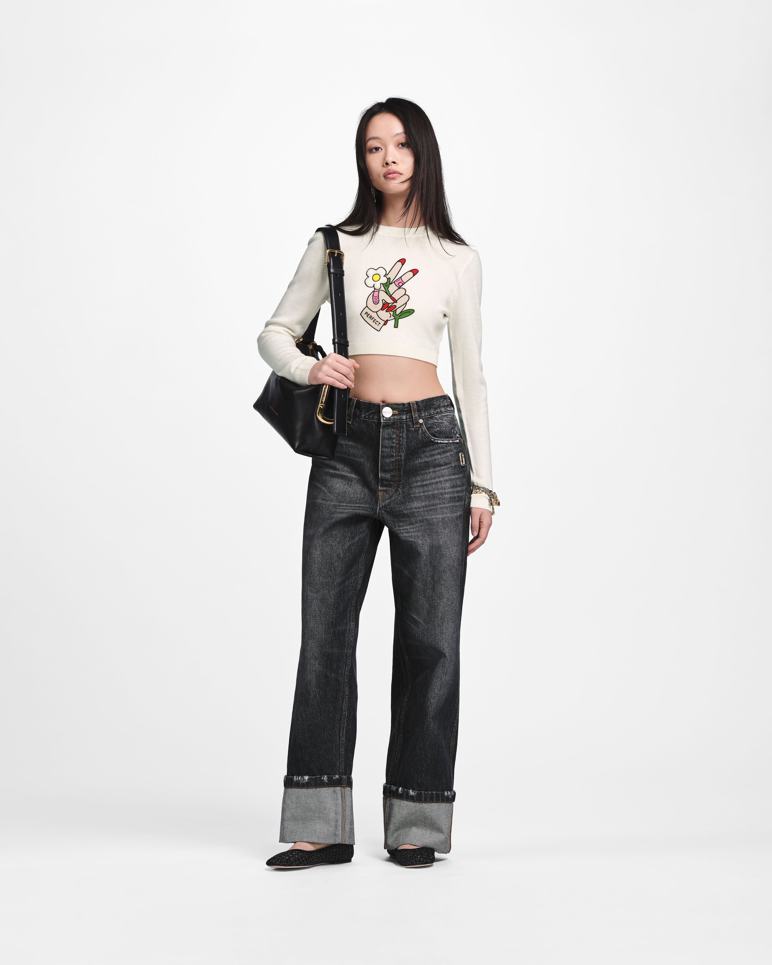 Marc Jacobs - Áo Tattoo Patch Crop Longsleeve