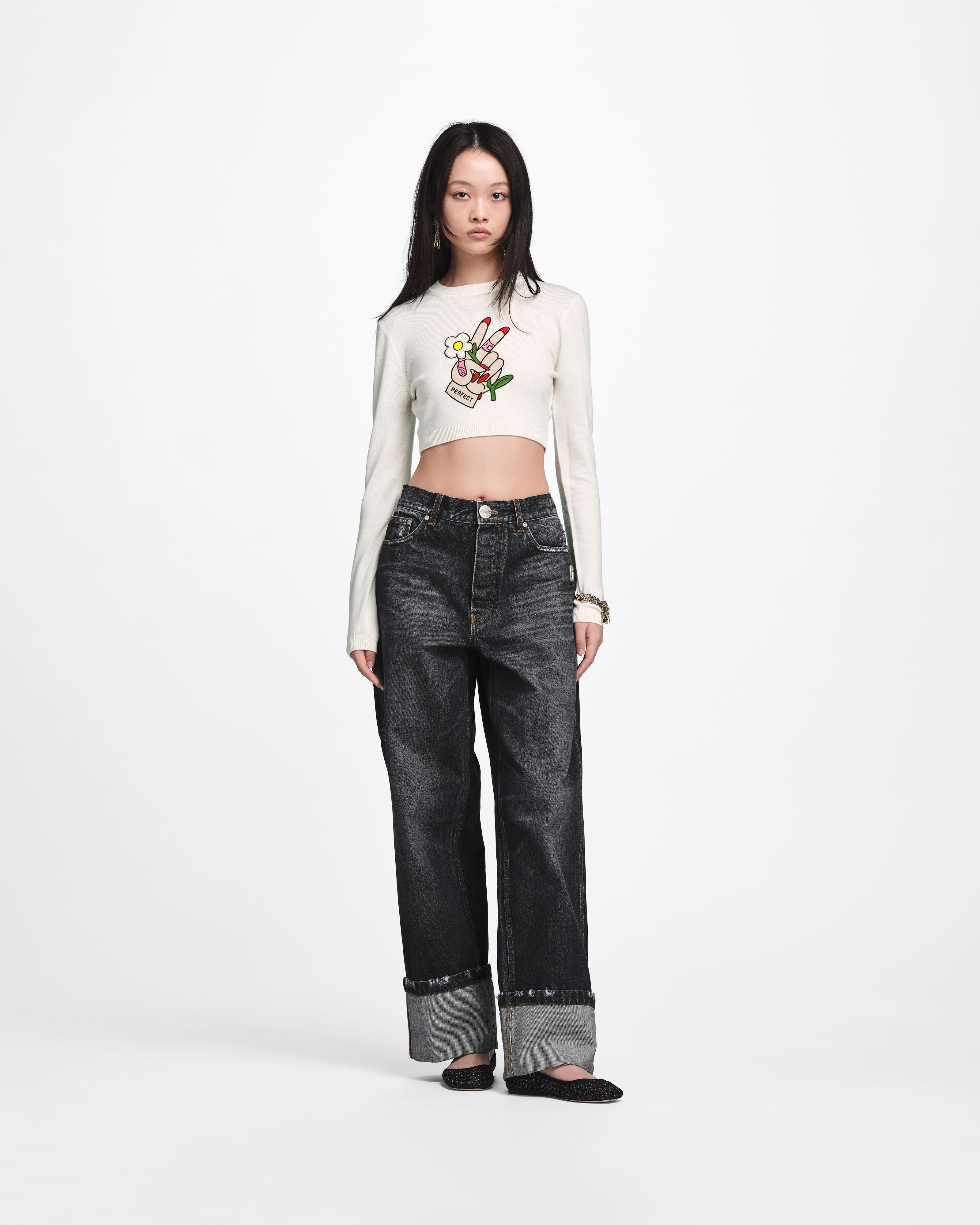 Marc Jacobs - Áo Tattoo Patch Crop Longsleeve