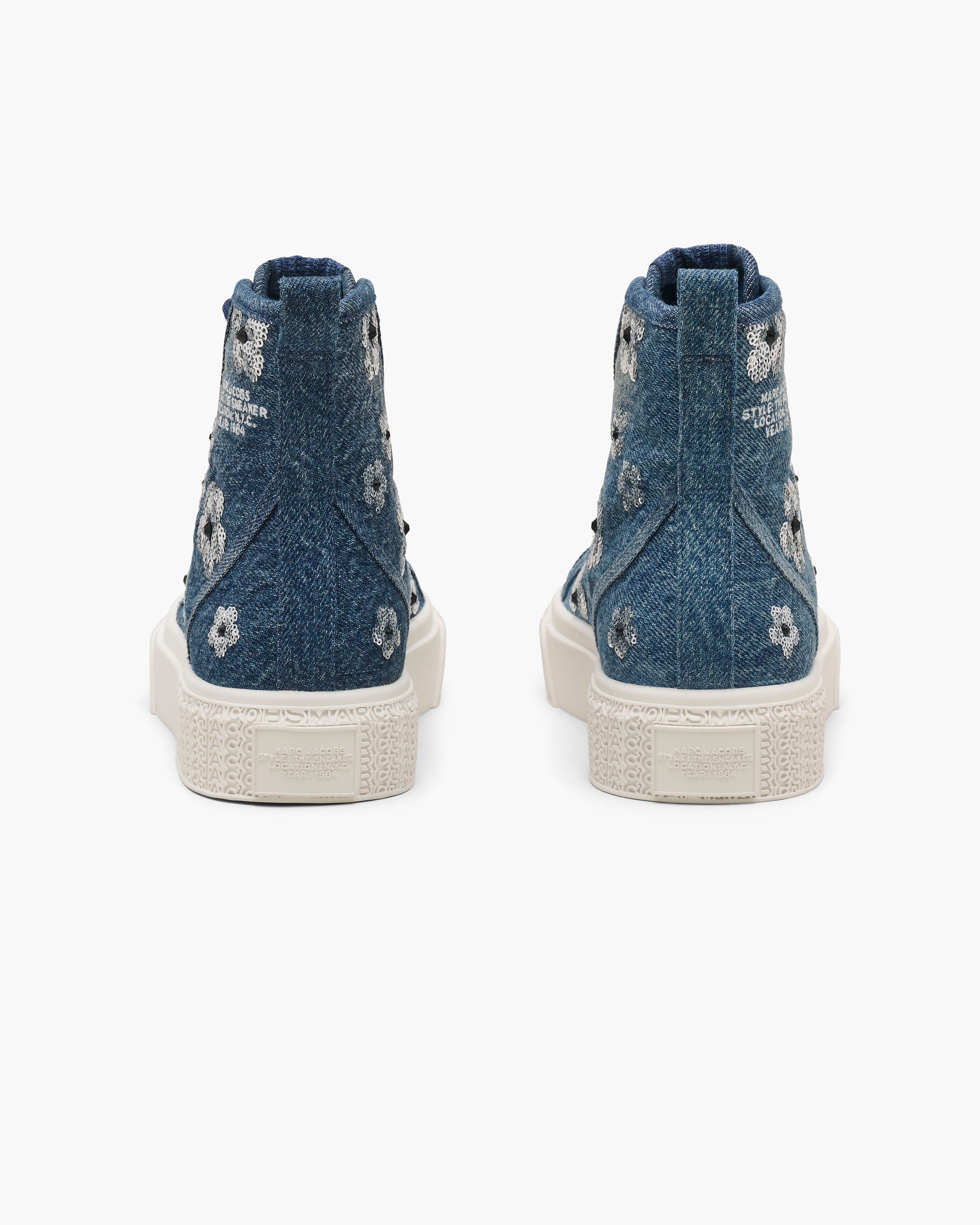 Marc Jacobs - Giày thể thao cổ cao sequin Daisy denim
