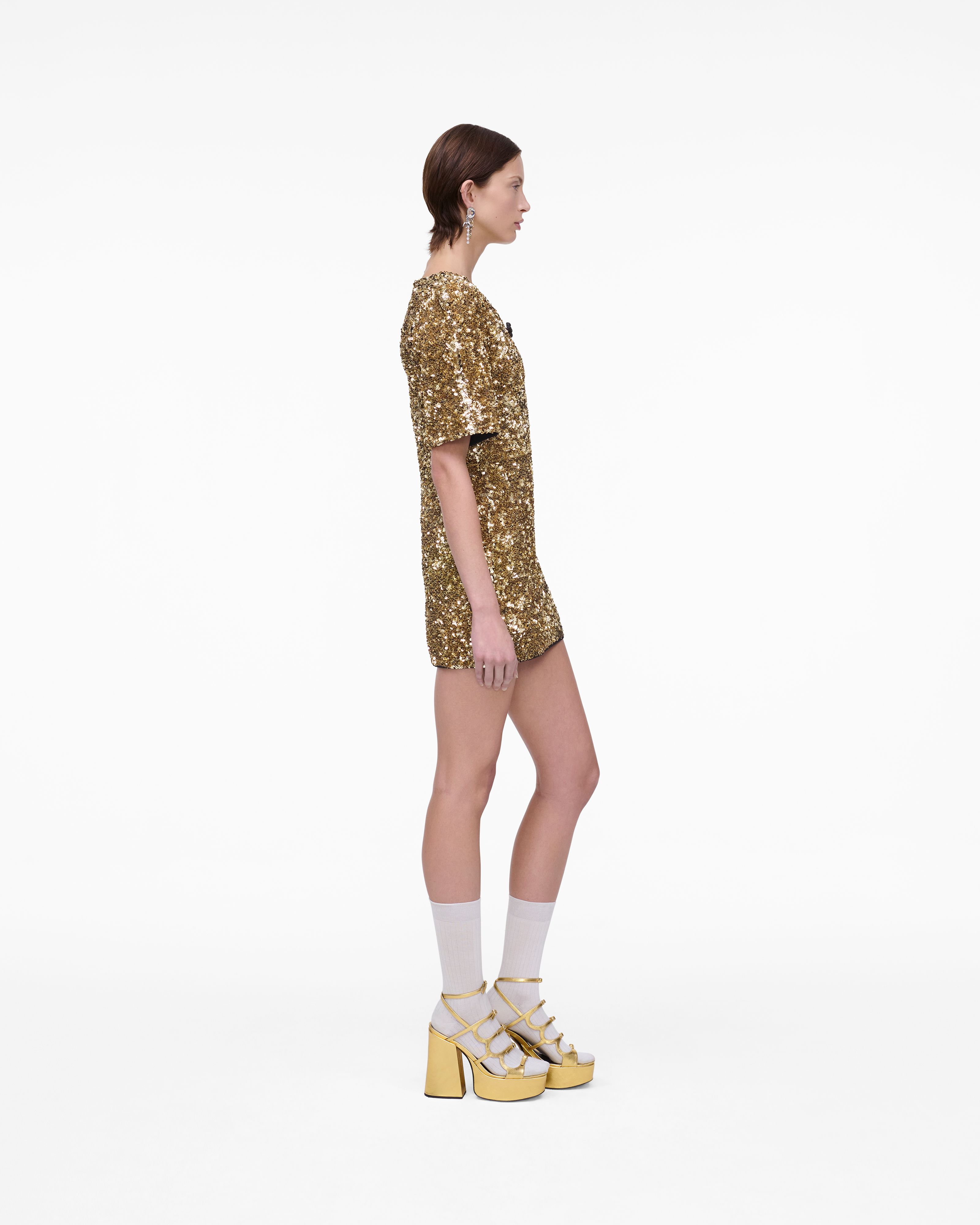 Marc Jacobs - Đầm dệt kim cổ chữ V đính sequin