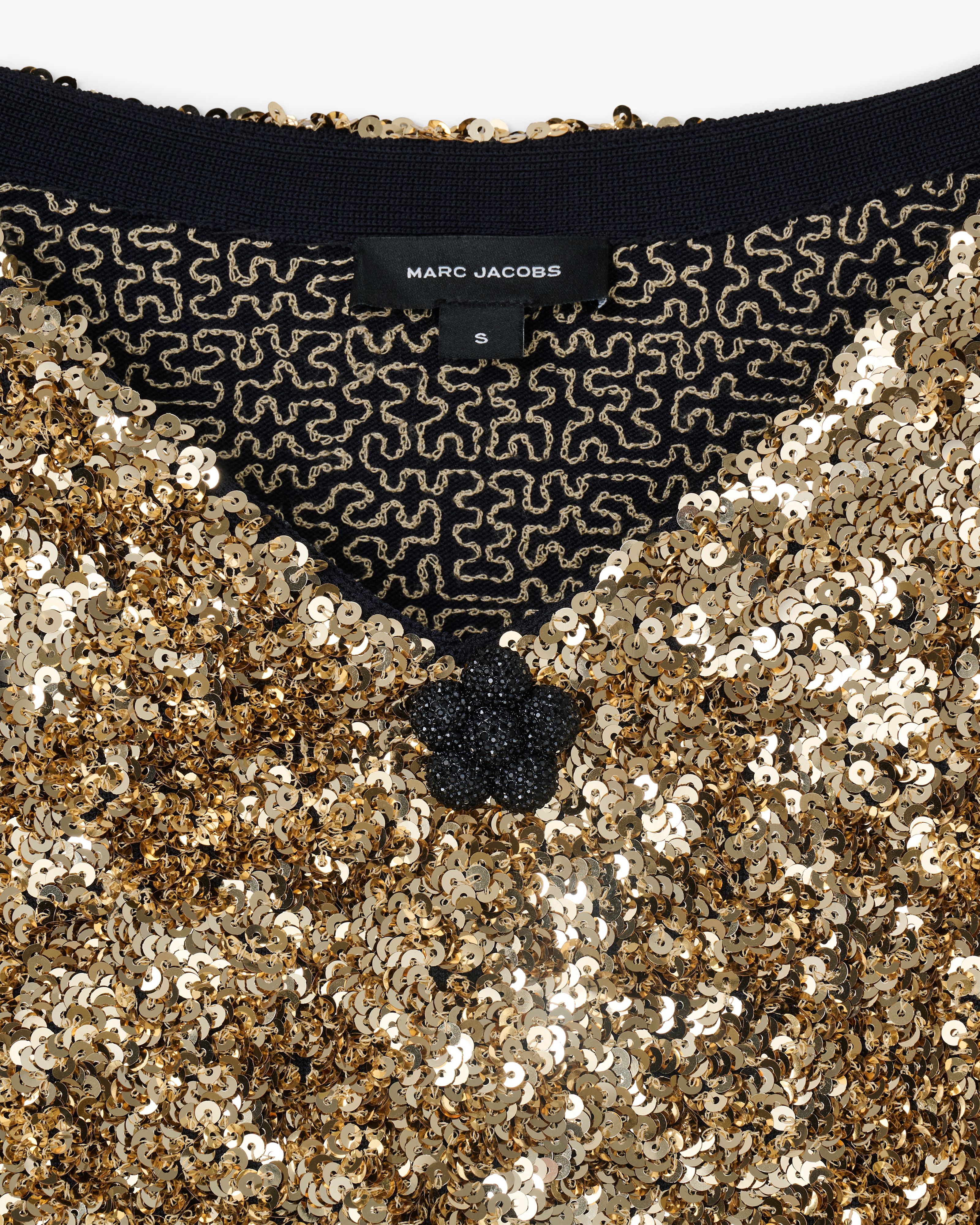 Marc Jacobs - Đầm dệt kim cổ chữ V đính sequin
