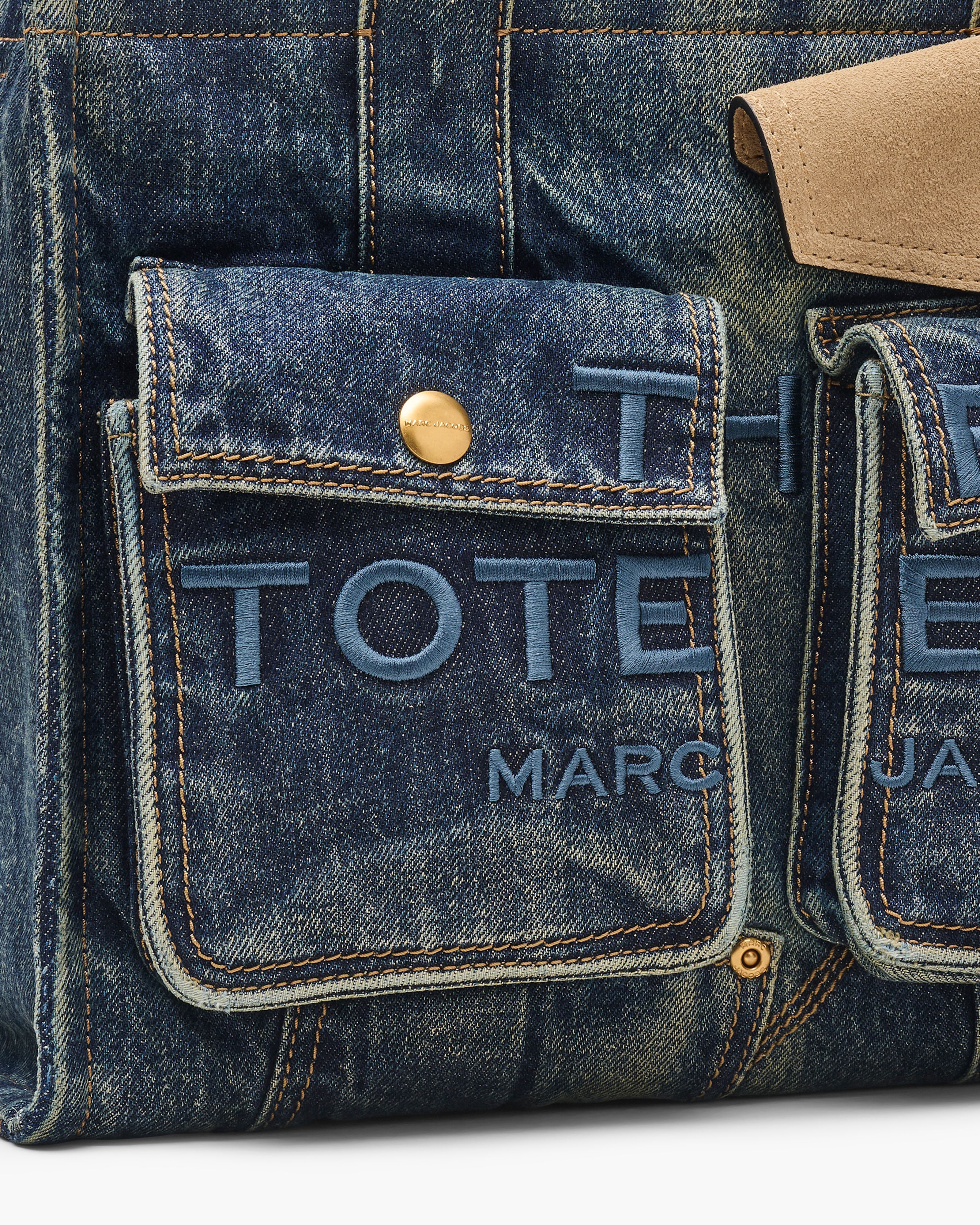 Marc Jacobs - Túi tote The Denim Suede Medium Cargo