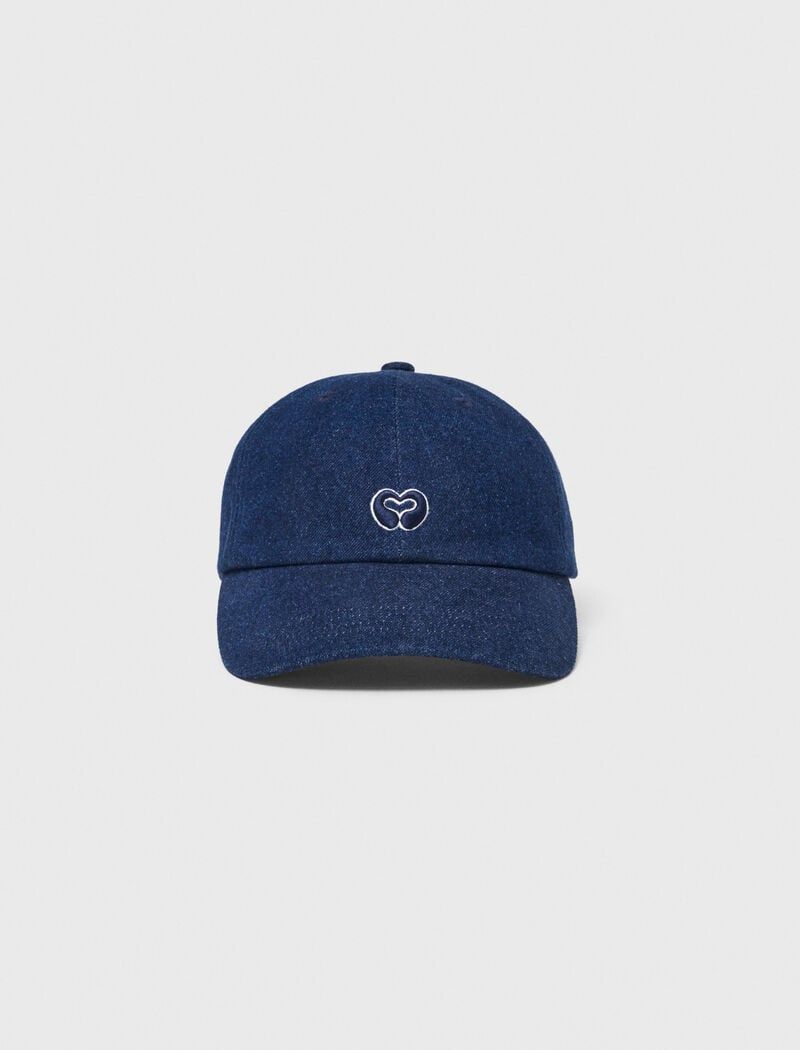 Maje - Mũ lưỡi trai denim thêu logo