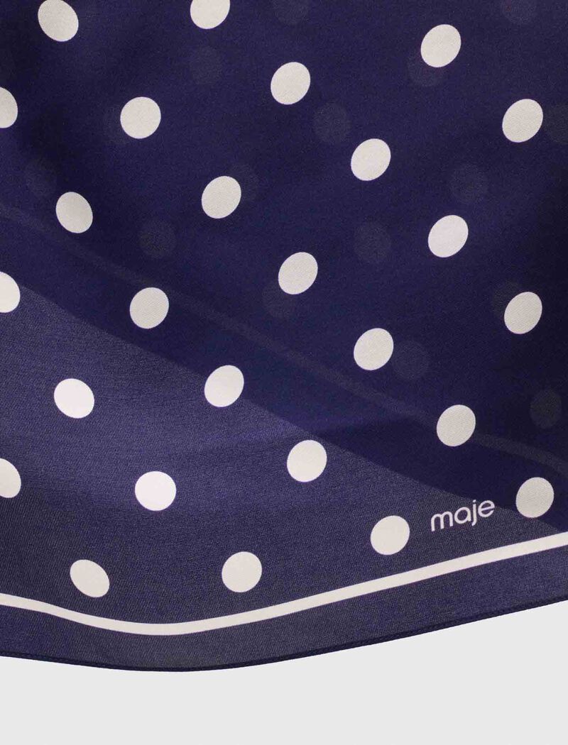 Maje - Khăn bandana lụa chấm bi