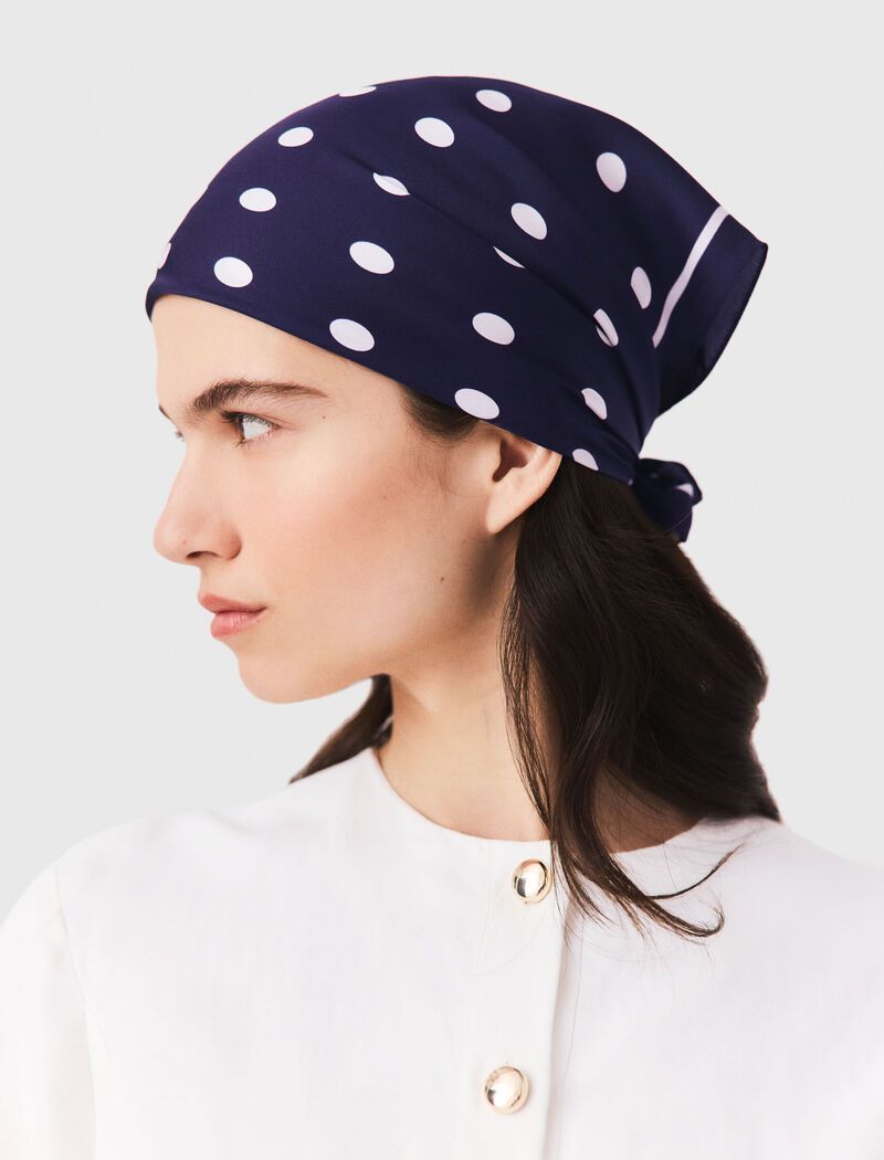 Maje - Khăn bandana lụa chấm bi