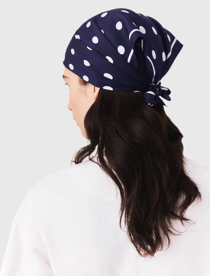 Maje - Khăn bandana lụa chấm bi
