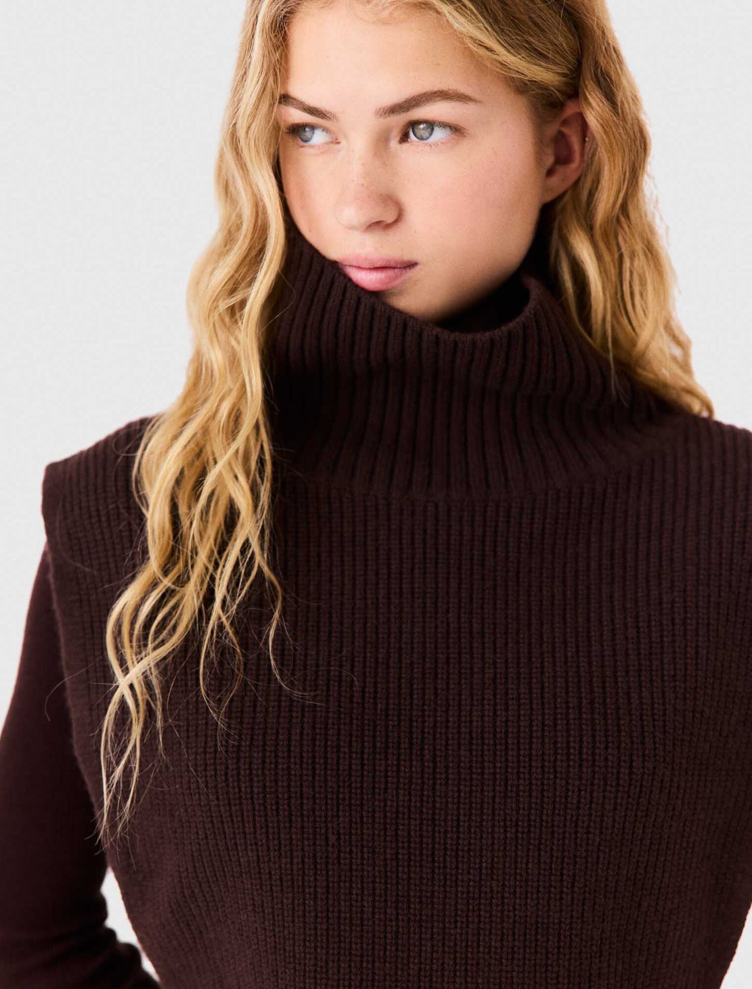 Áo len cổ pha cashmere