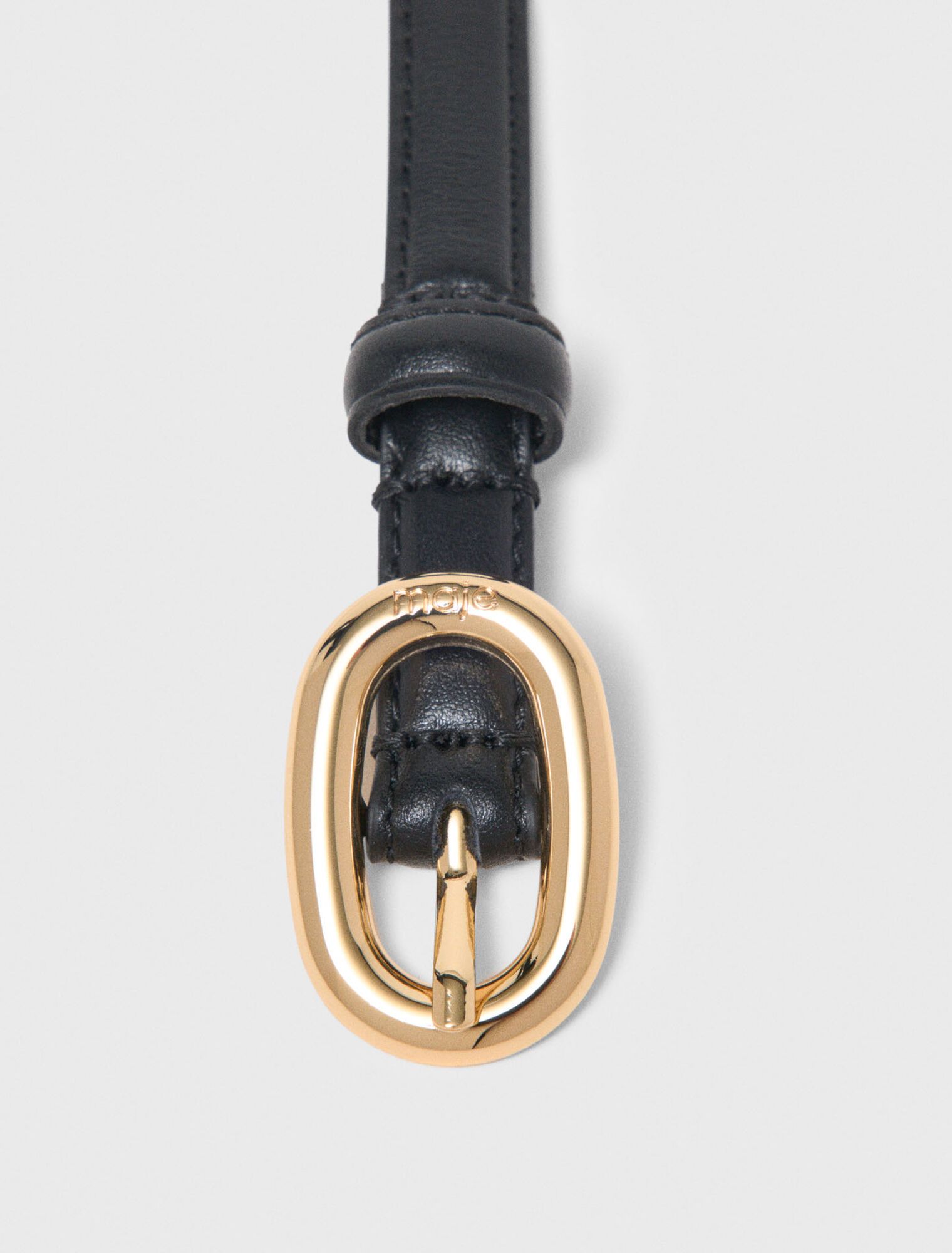 Thắt lưng da mỏng khóa oval