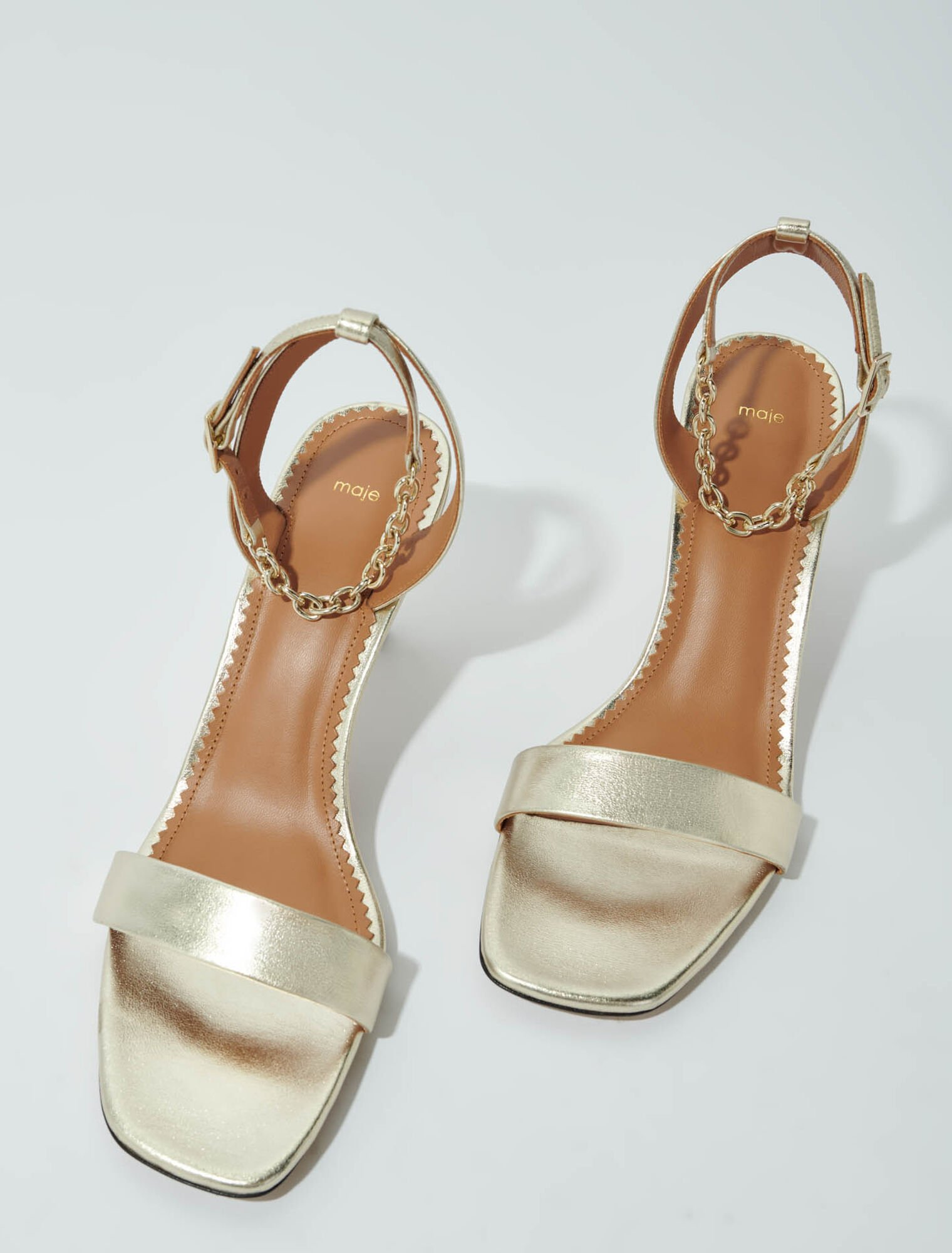 Maje - Sandal da vàng metallic
