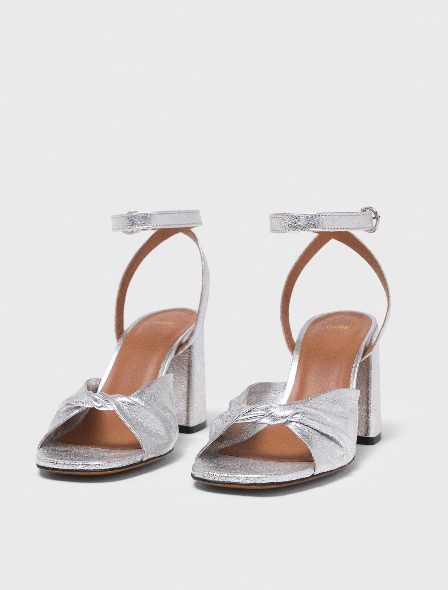 Maje - Sandal cao gót da trơn metallic ánh kim