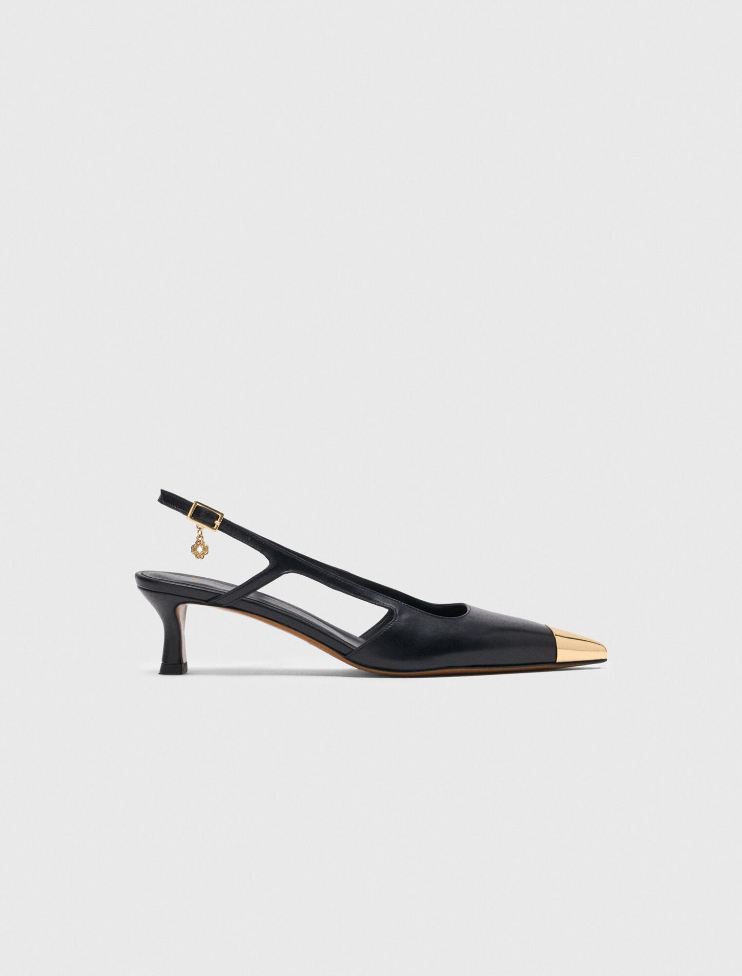 Giày slingback mũi bọc vàng