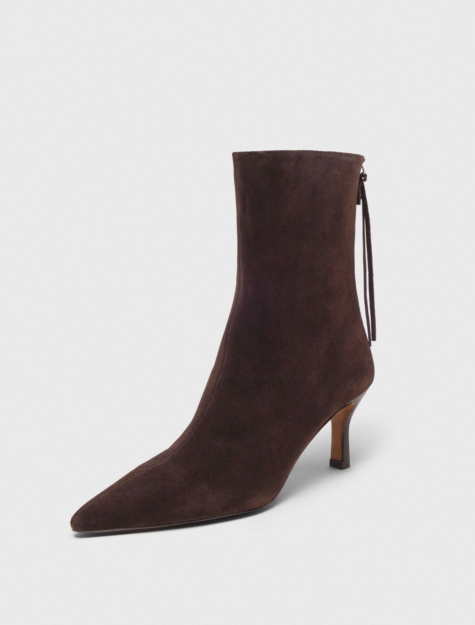 Maje - Bốt cổ cao suede có khóa kéo