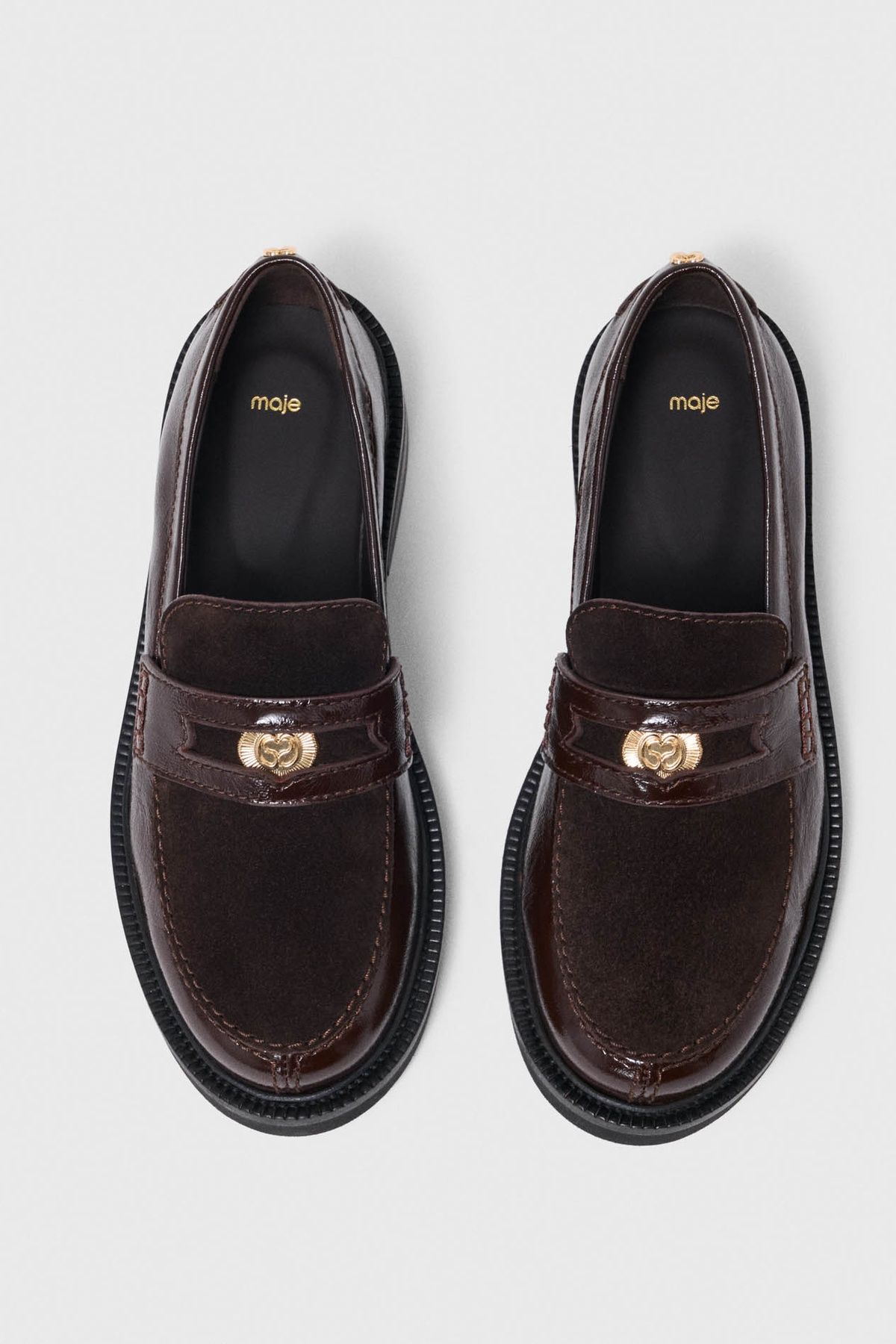 Maje - Giày loafer da